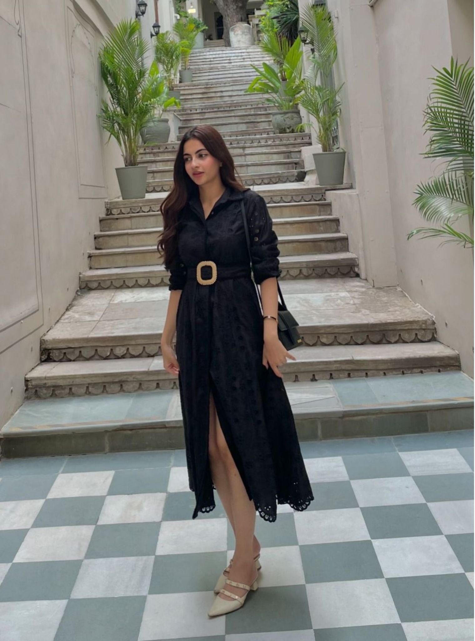 Luca Supima Cotton Black Long Dress