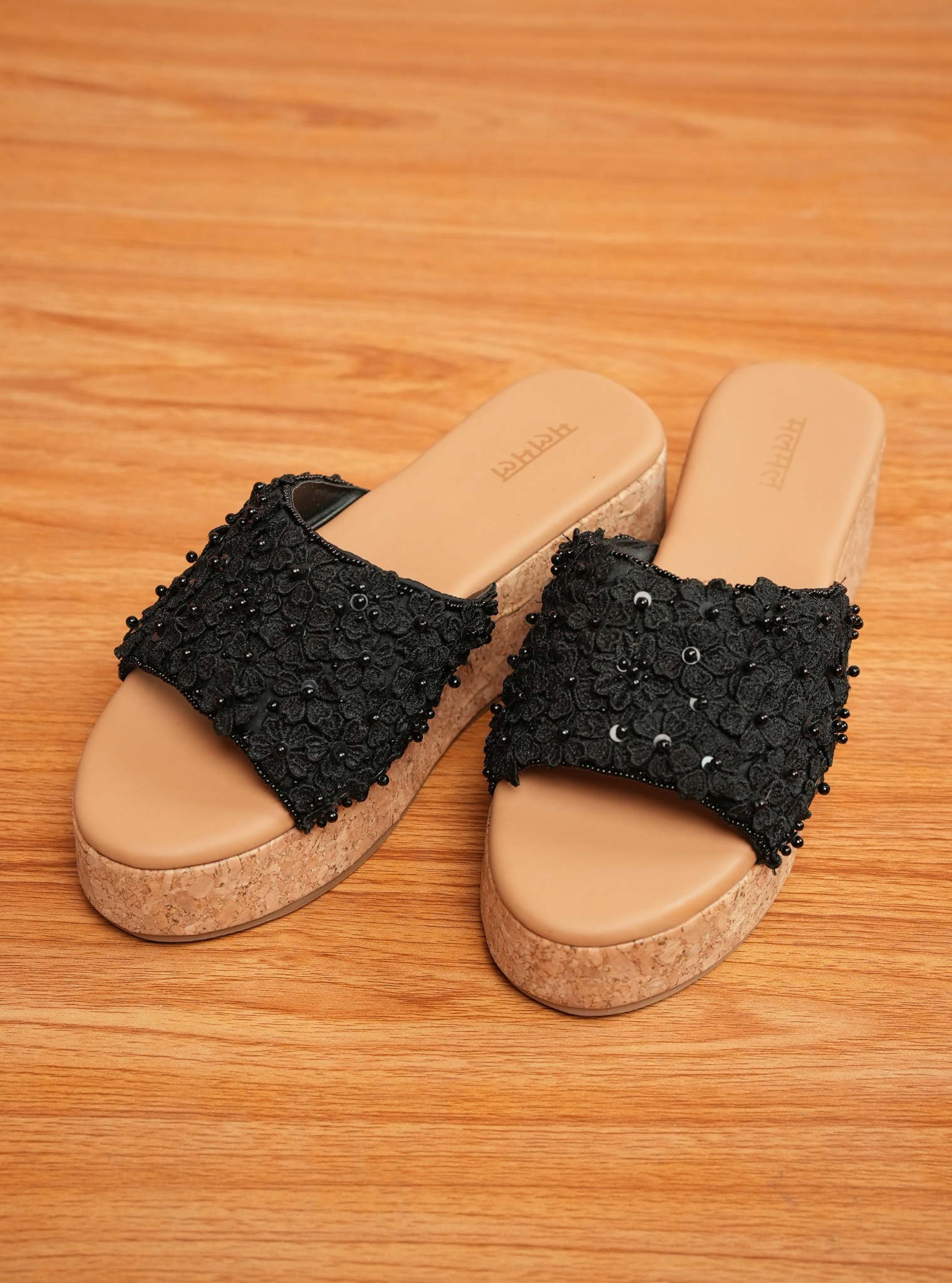 Aaliyah Black Platform Wedge Heel
