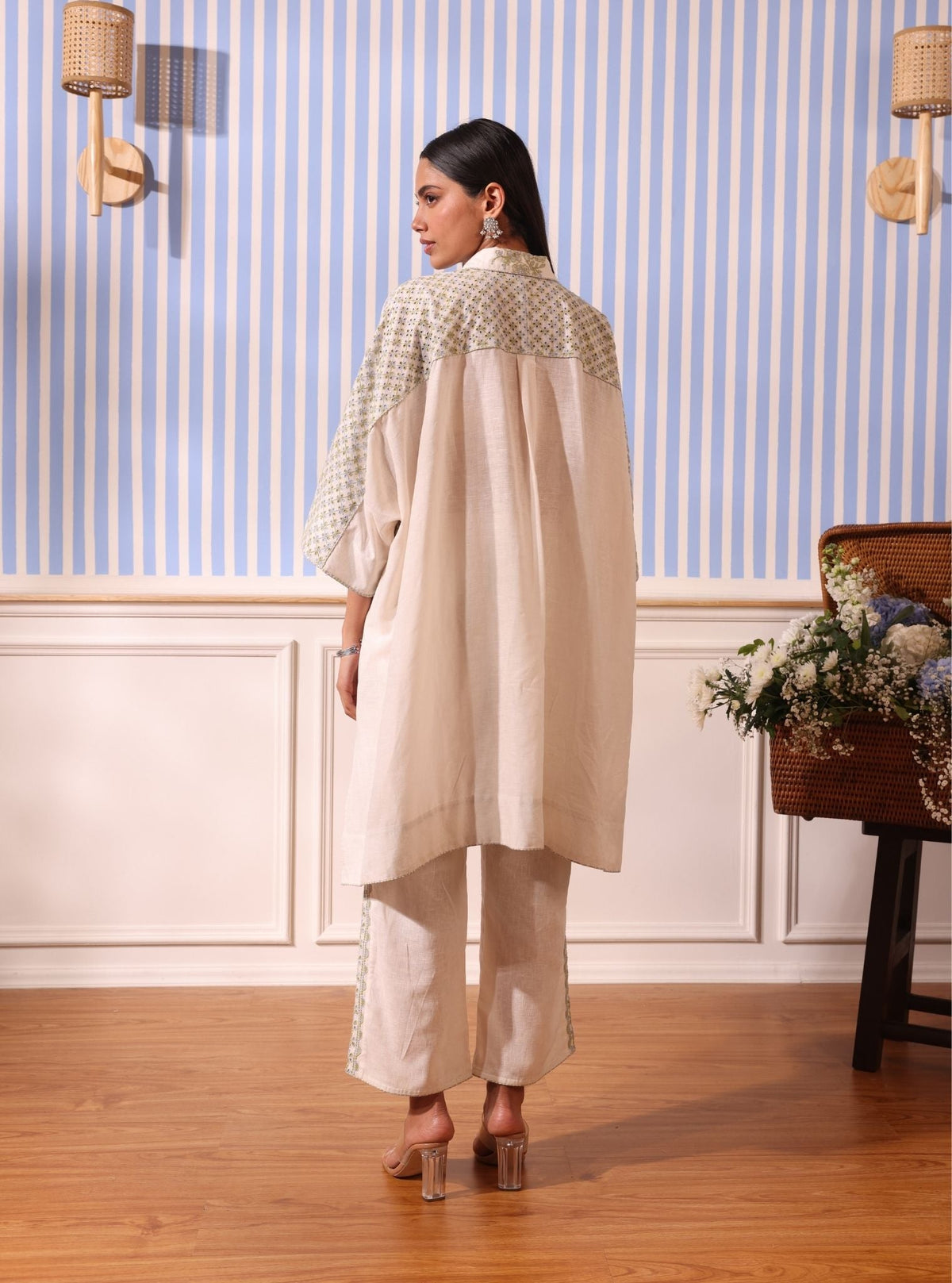 Gema Linen White Kurta Set