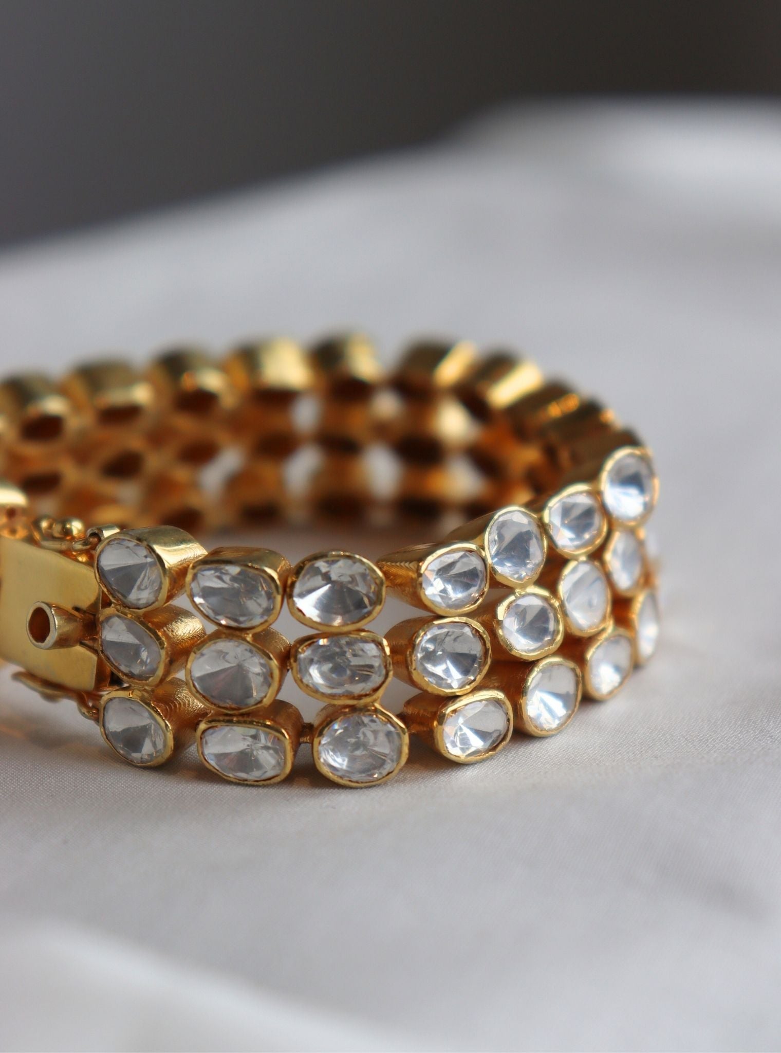 Pure Silver Polki Bracelet