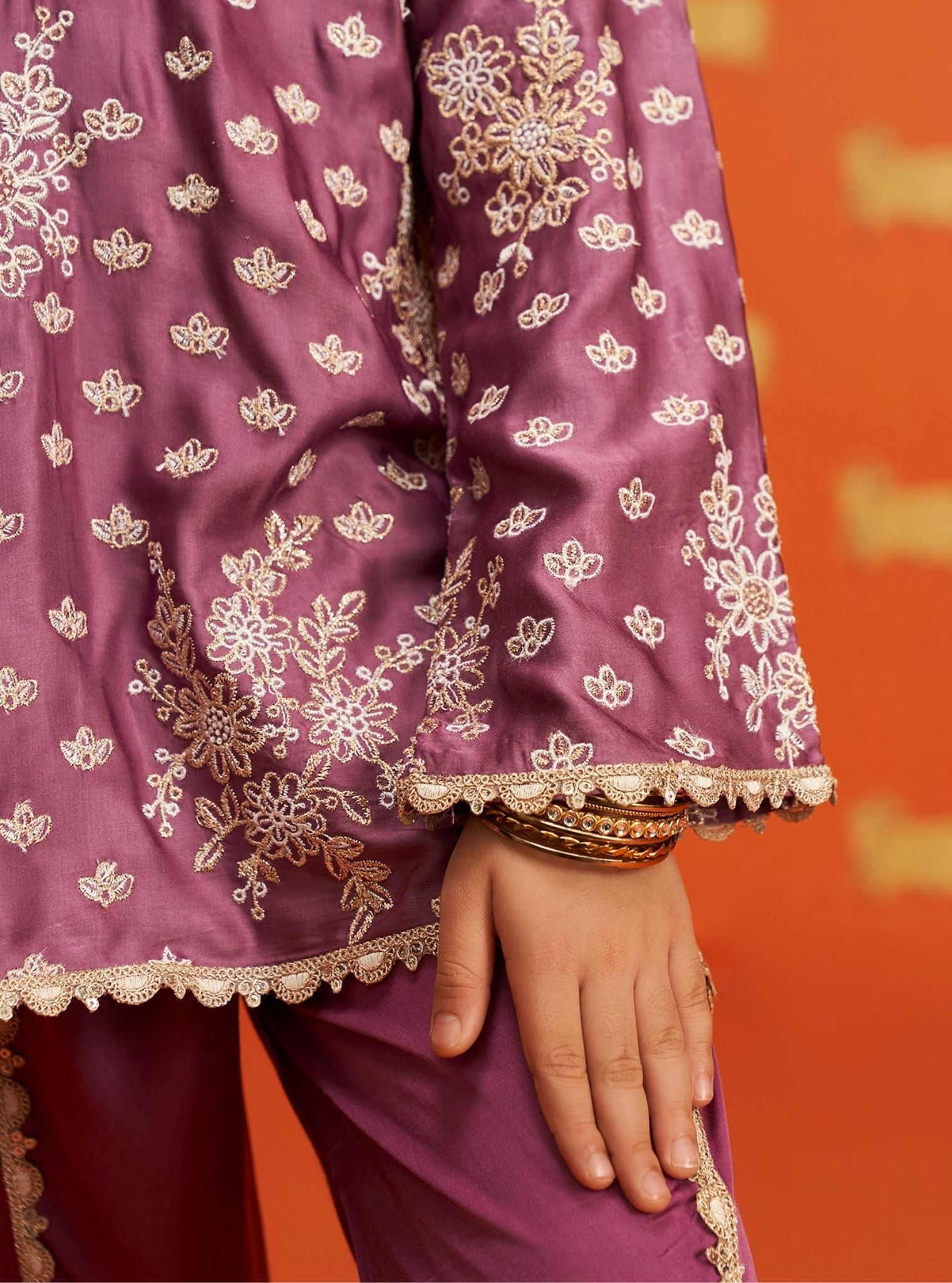 Adeola Cupro Satin Purple Kurta with Dhoti Pant Set