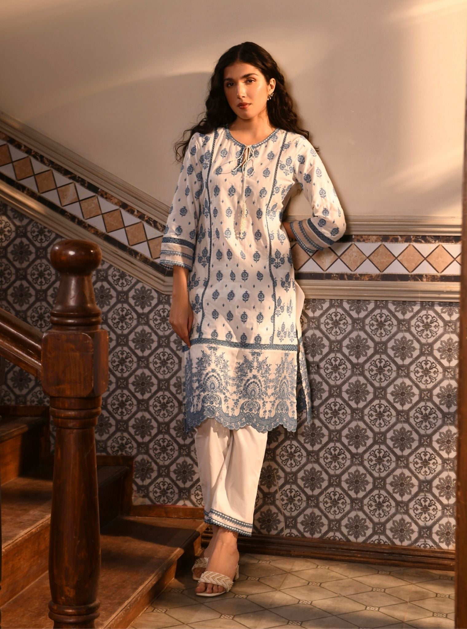 Dinaz Supima Cotton Light Blue Kurta Set