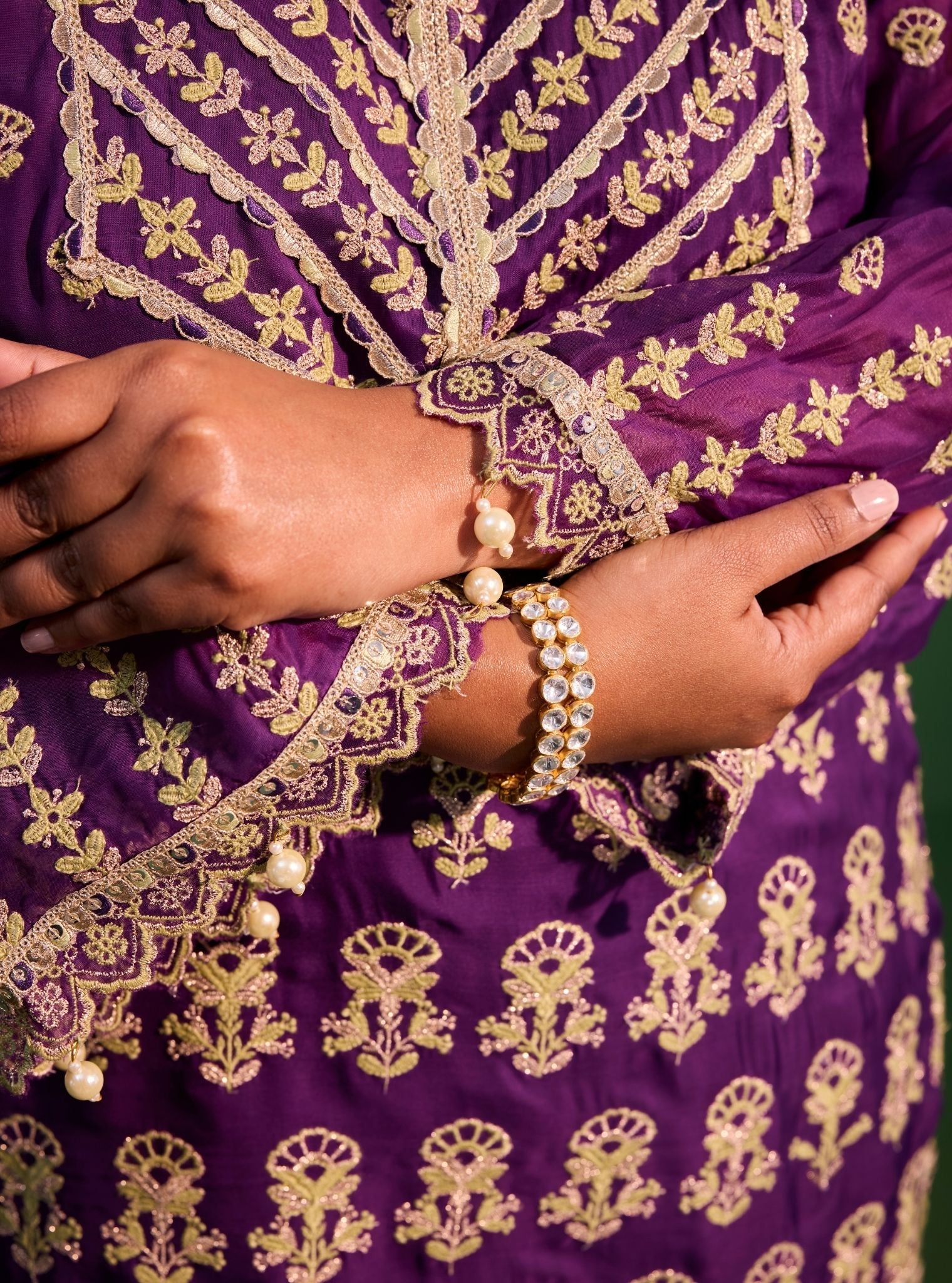 Kahani Organza Purple Kurta Set