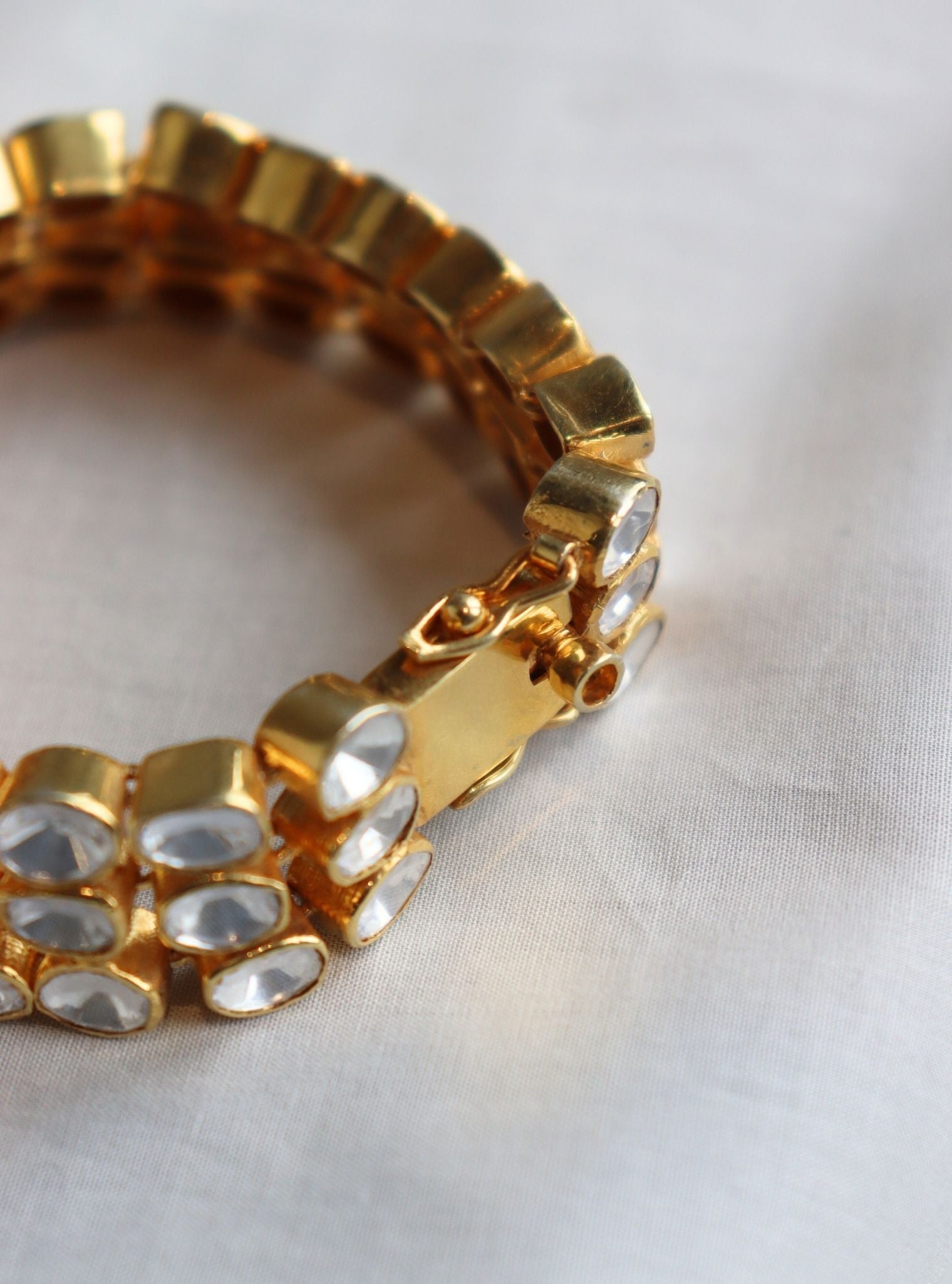 Pure Silver Polki Bracelet