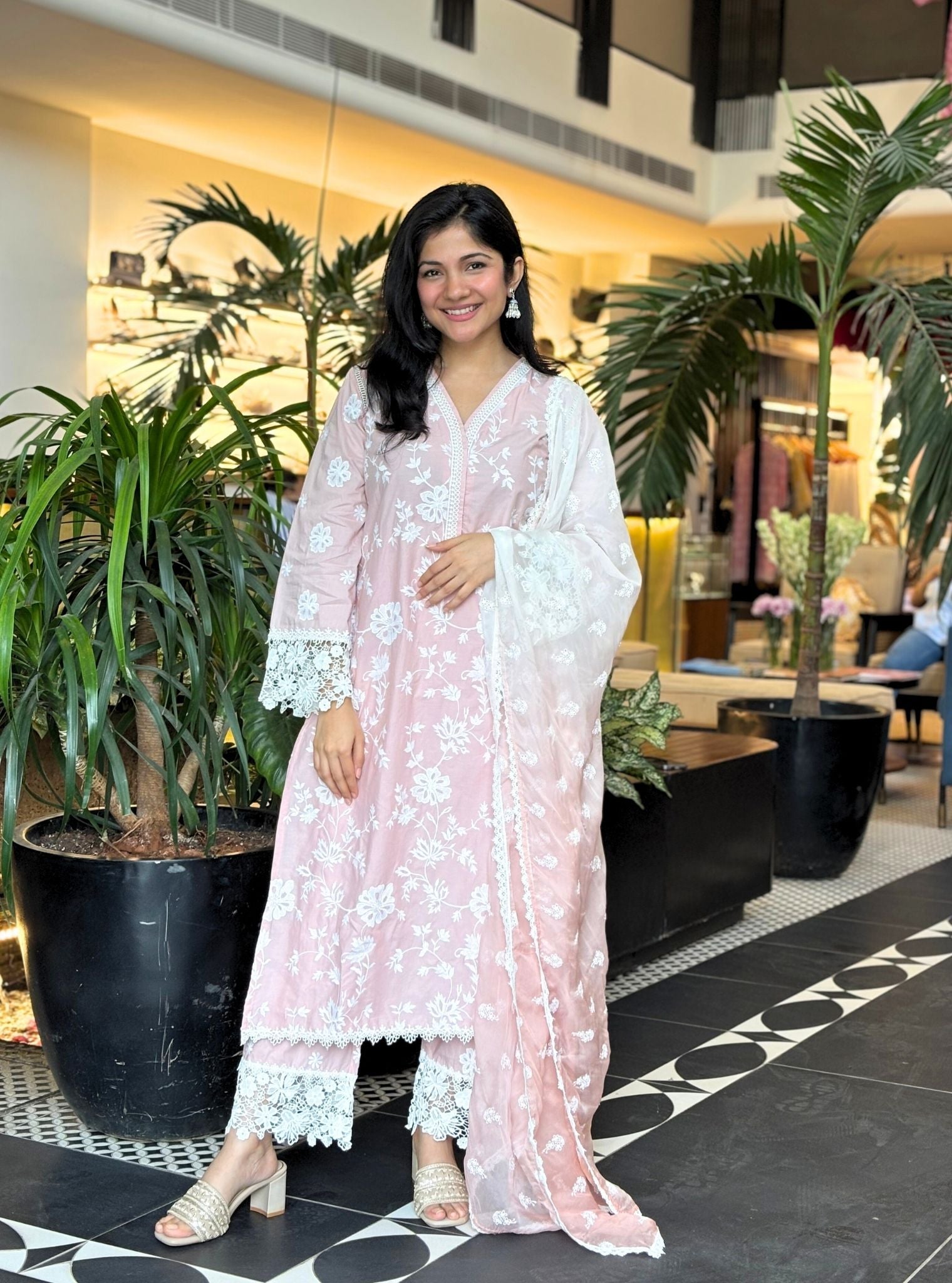 Roli Supima Cotton Dusty Pink Kurta Set