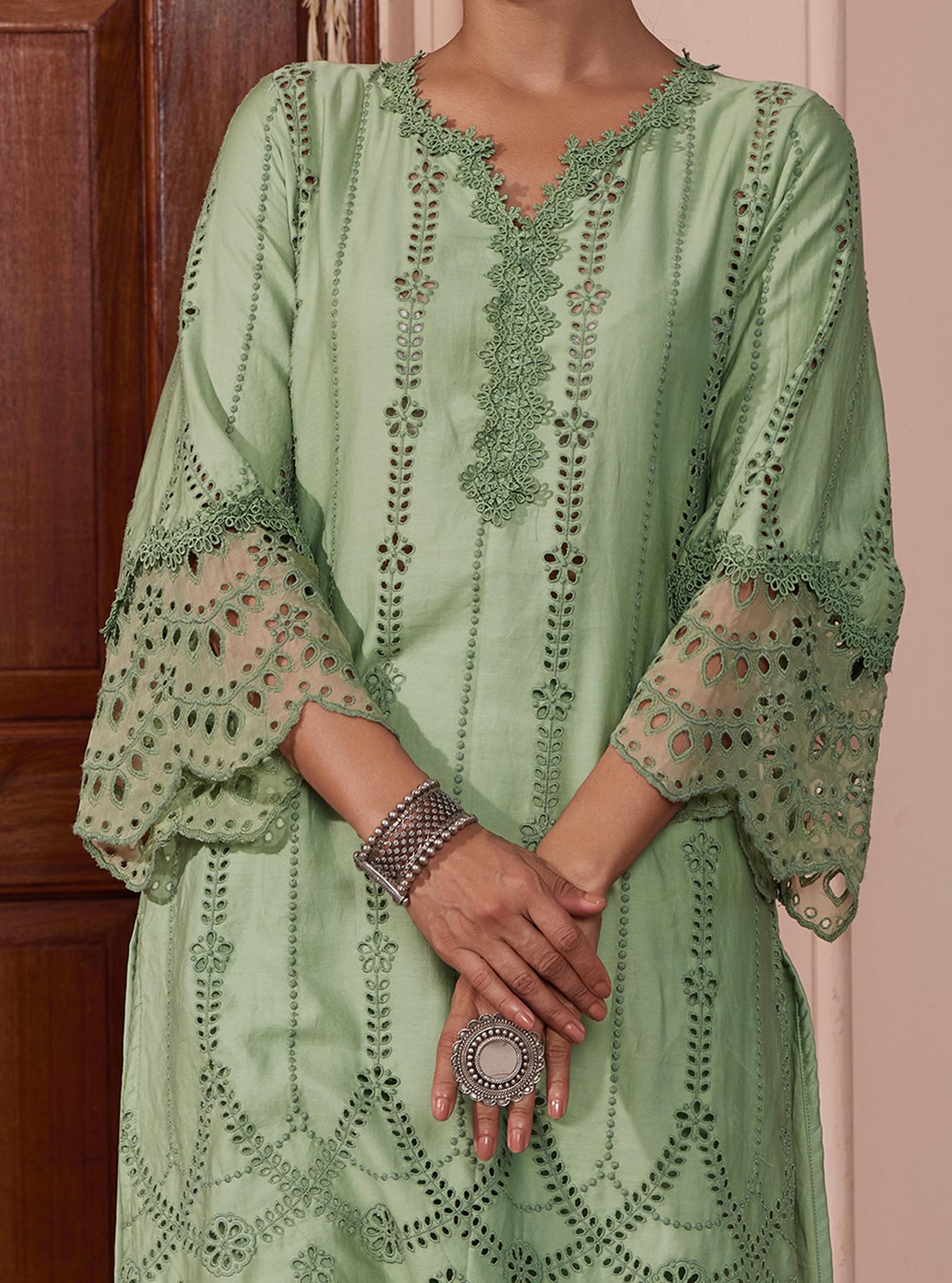 Vachi Pima Green Kurta Set