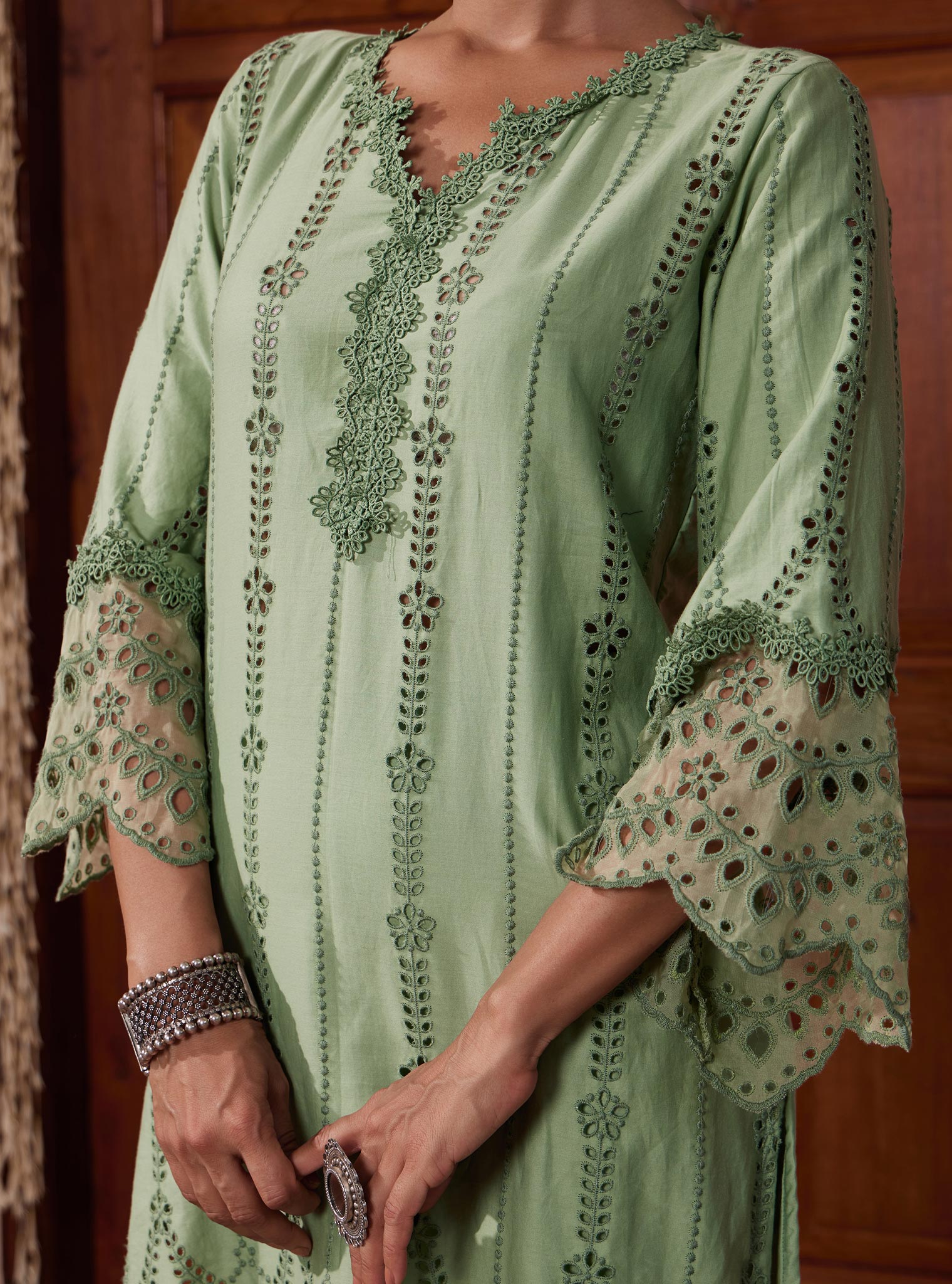 Vachi Pima Green Kurta Set