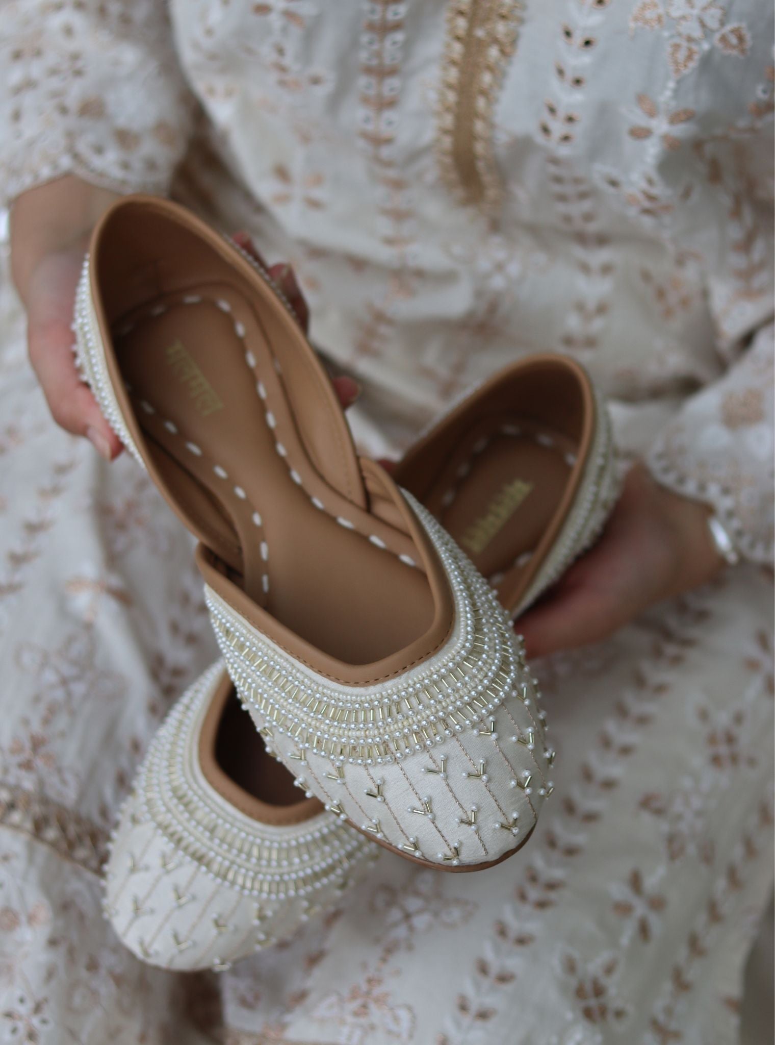 Hiral Light Gold Vegan Jutti