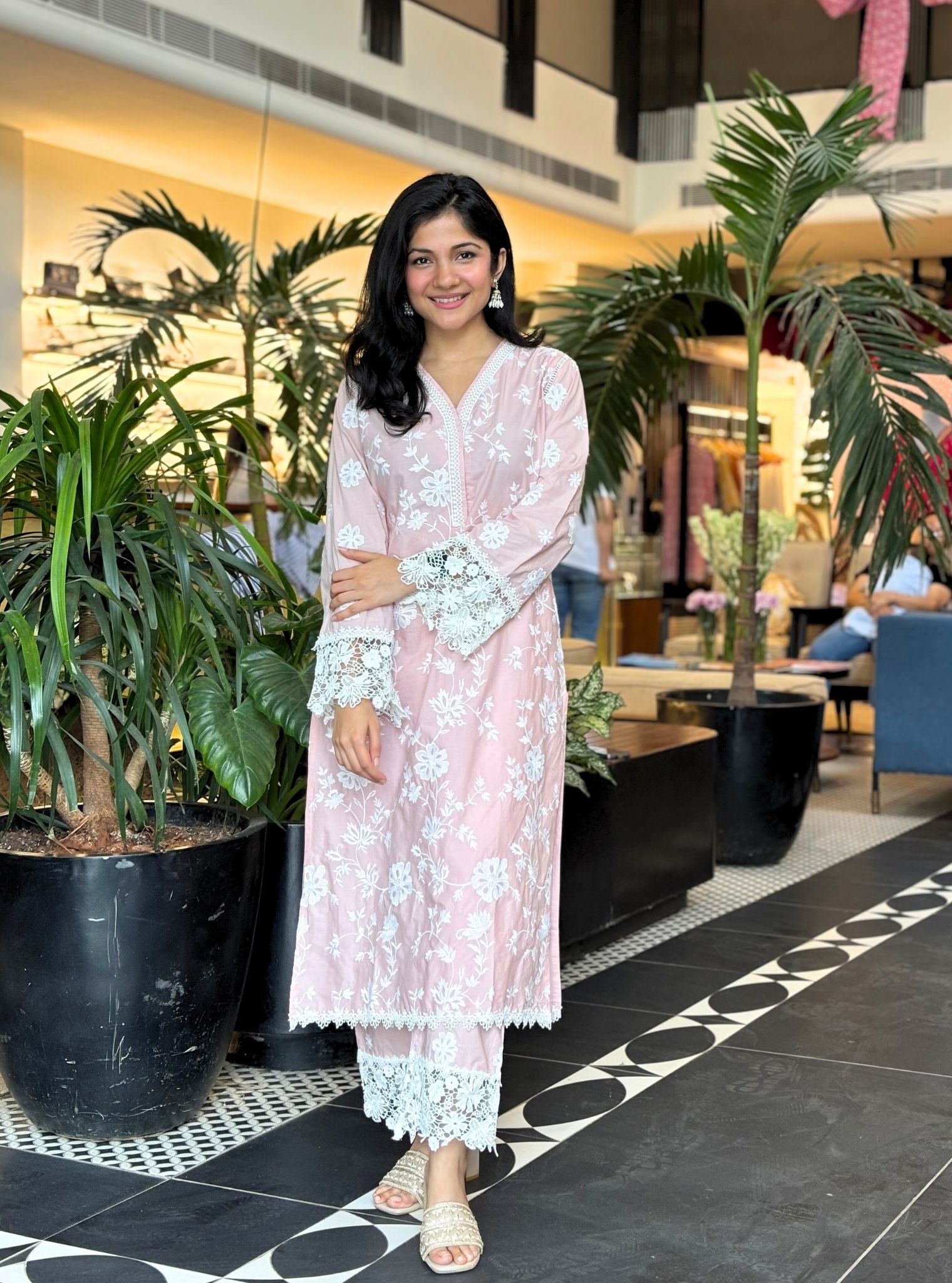 Roli Supima Cotton Dusty Pink Kurta Set