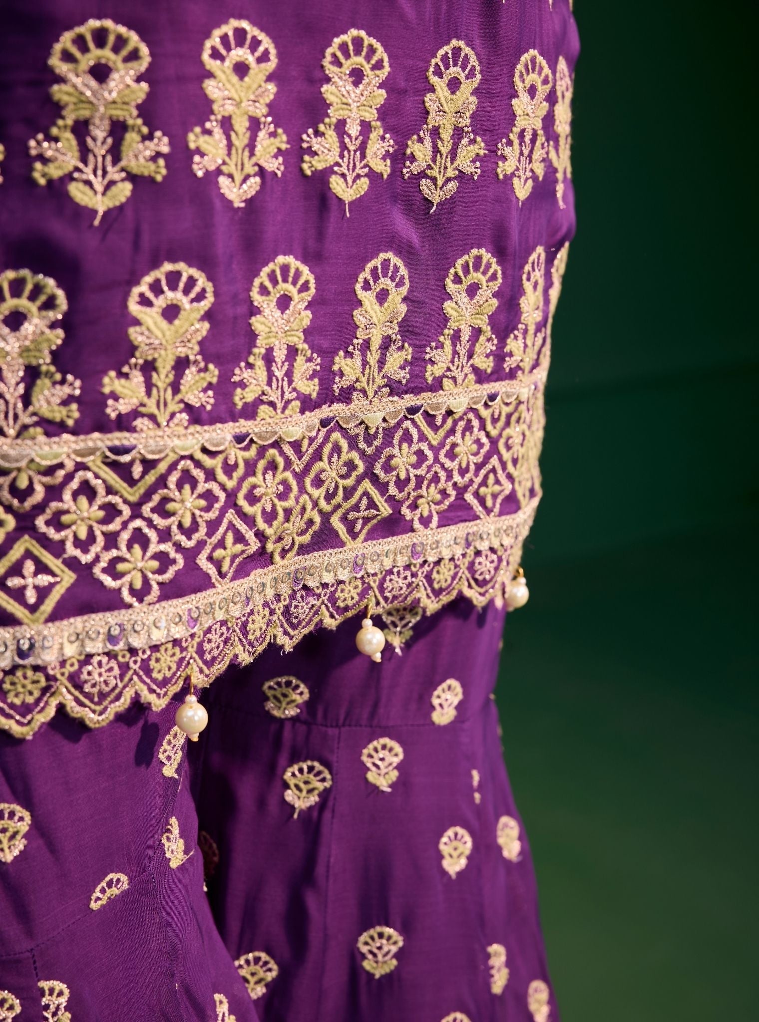 Kahani Organza Purple Kurta Set