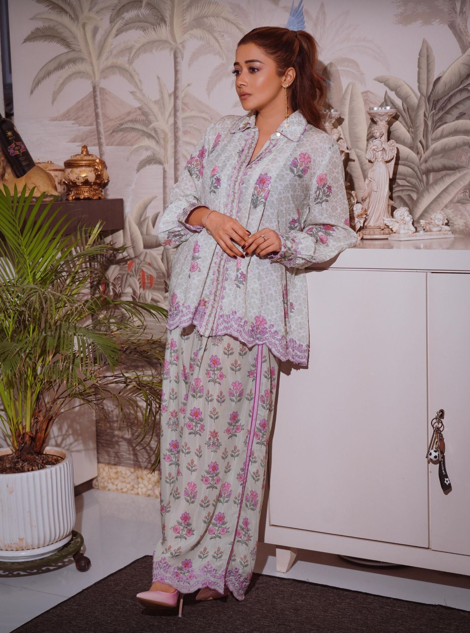 Evaya Lawn Blue Co-ord Set