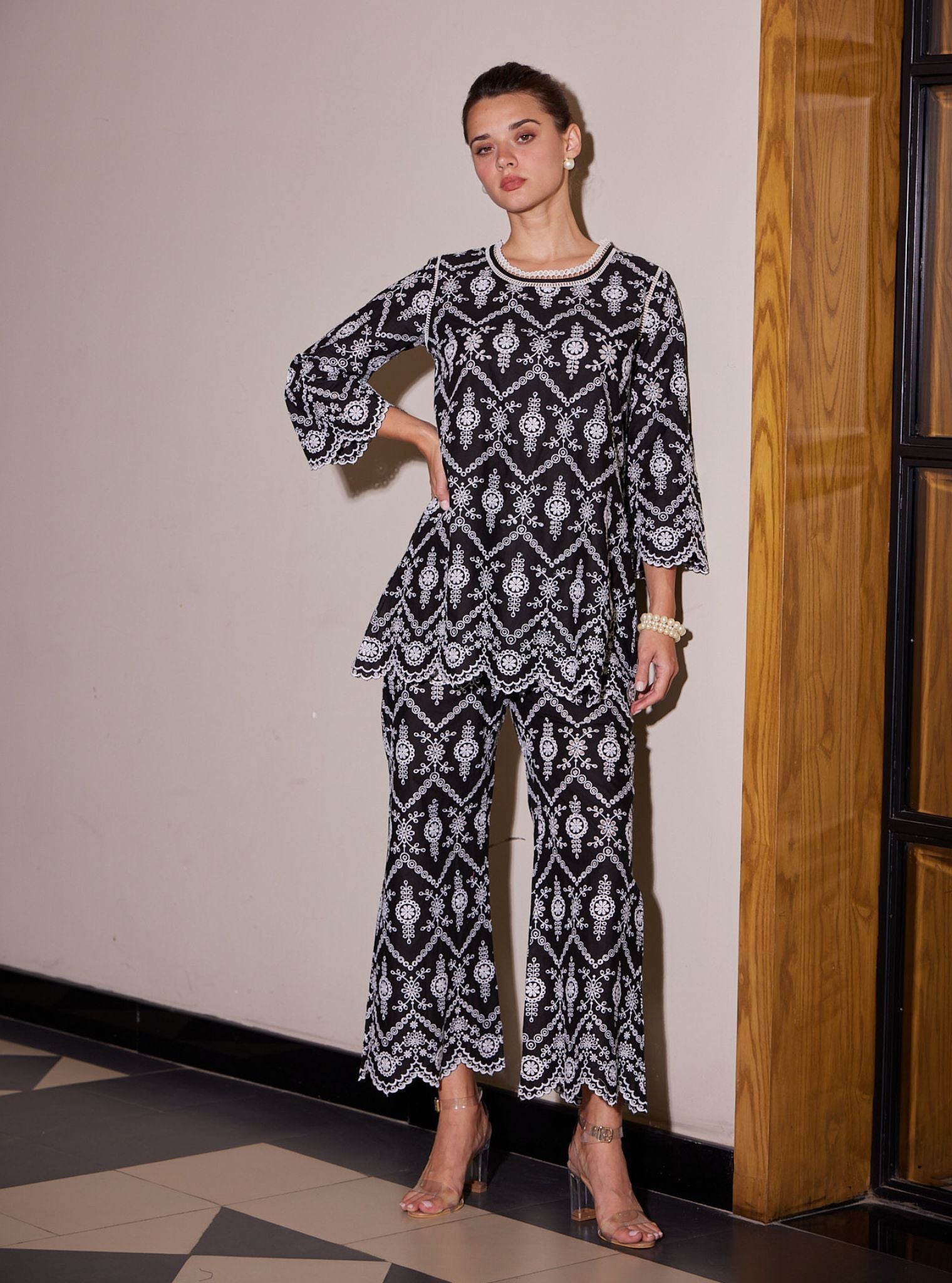 Evelyn Supima Cotton Black Co-ord Set