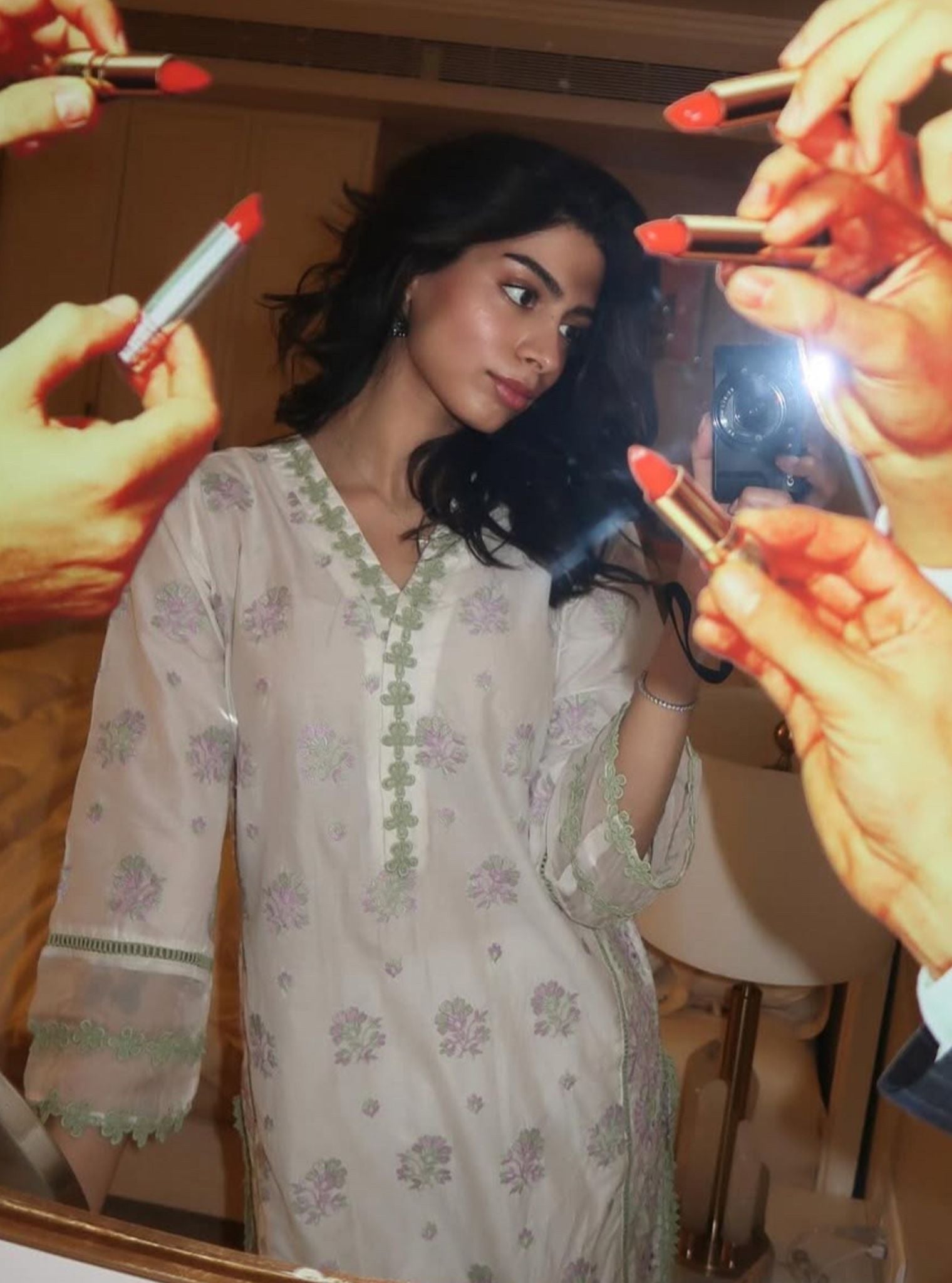 Banu Supima Cotton White Kurta Set