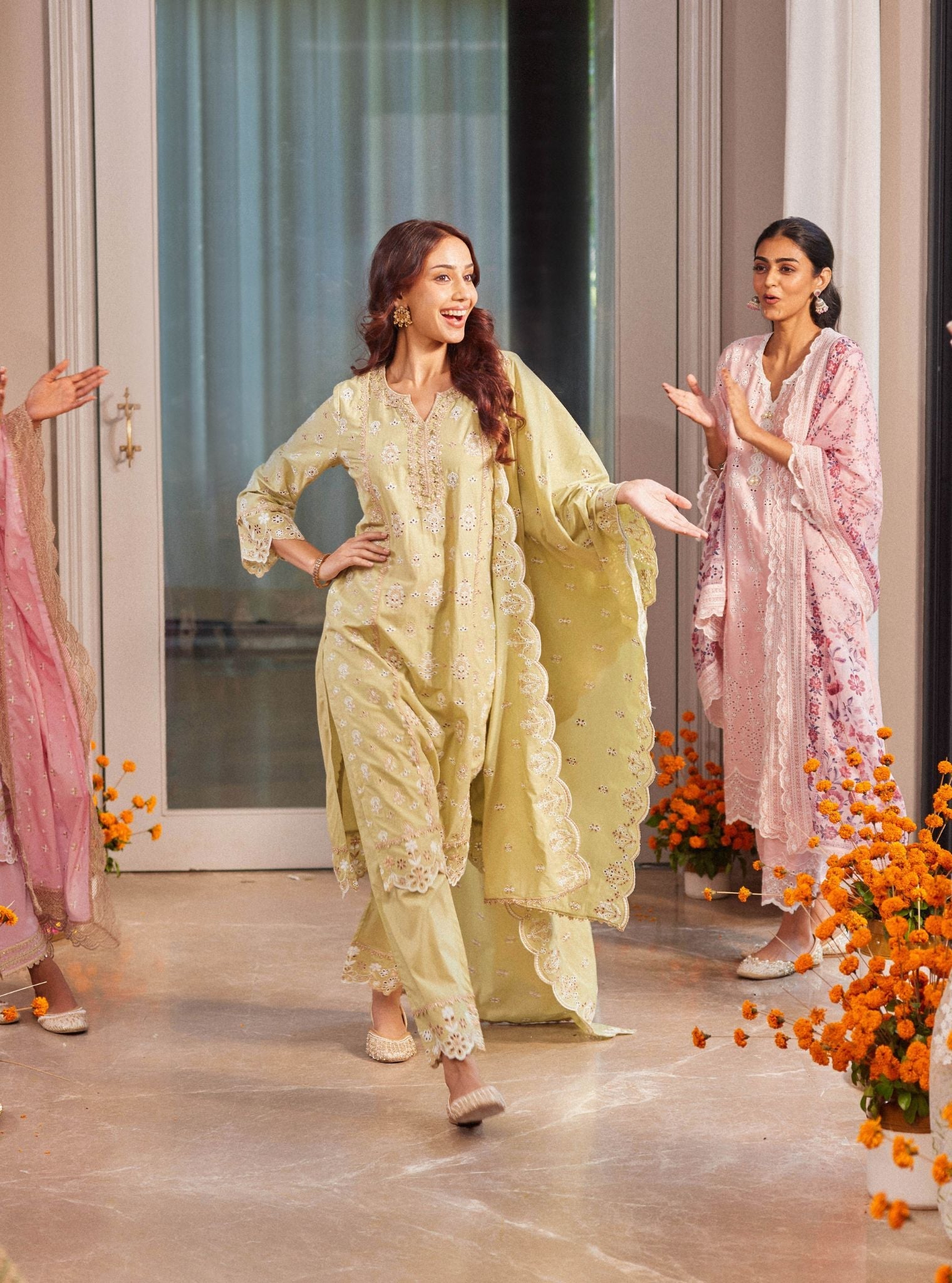 Lamai Supima Cotton Green Kurta Set