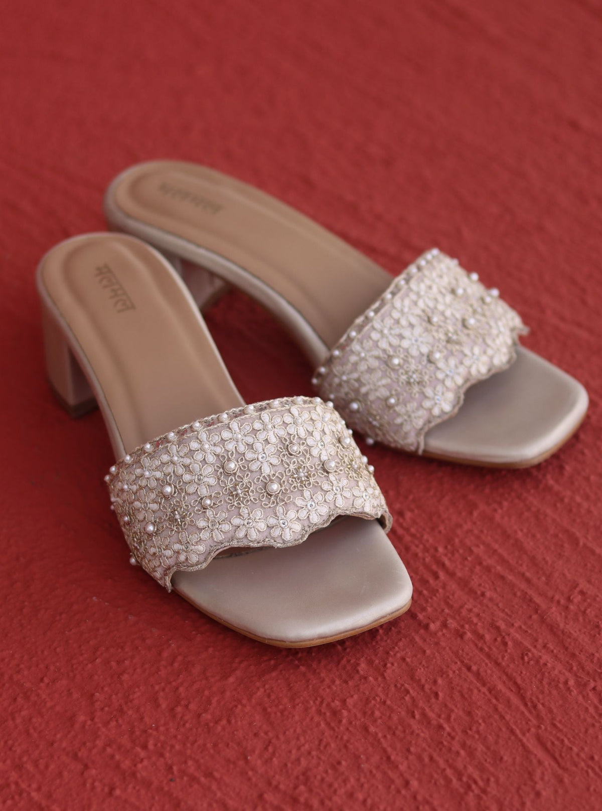 Lavanya Gold Vegan Block Heel