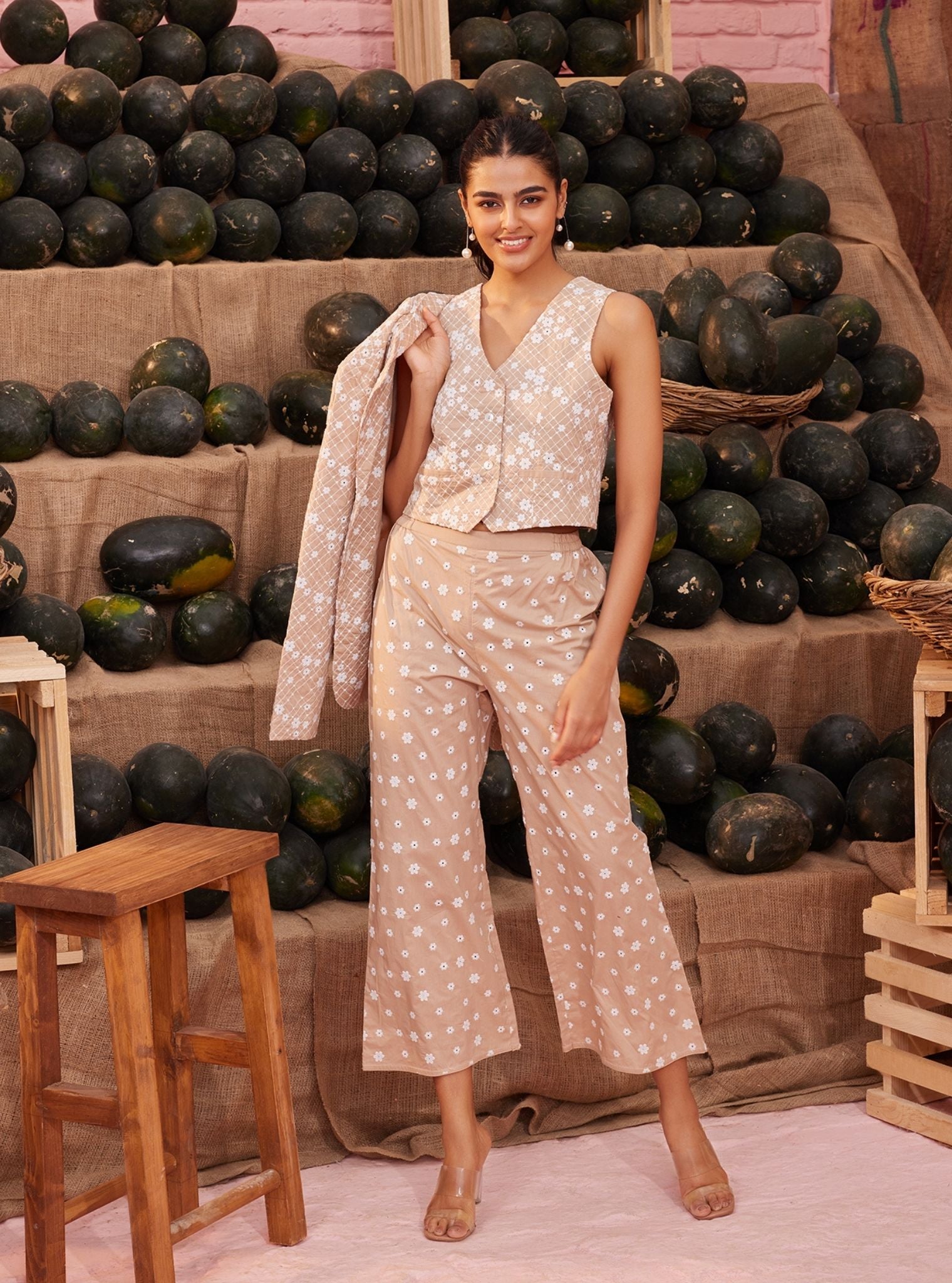 Lara Supima Cotton Beige Co-ord Set