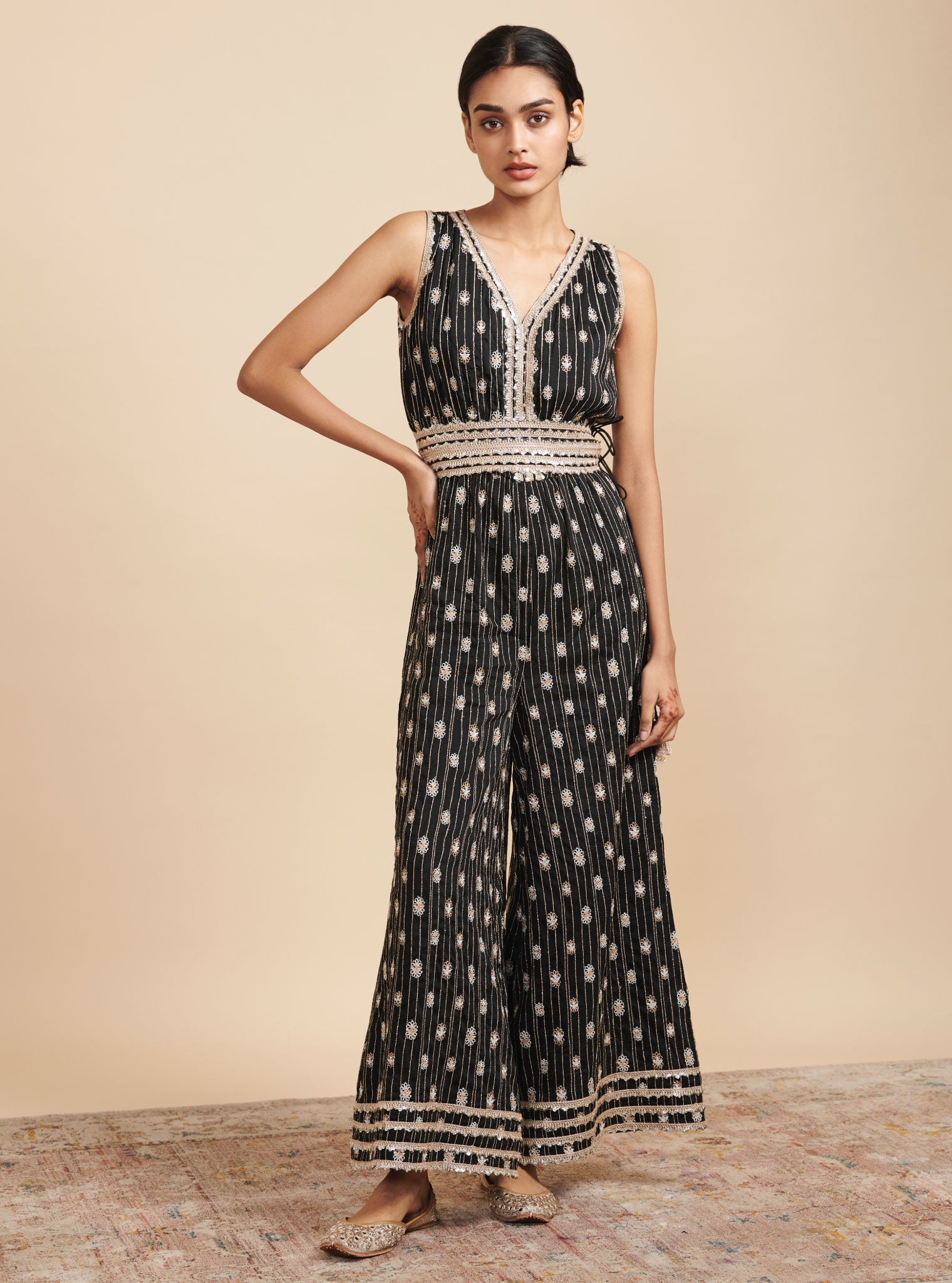 Raabta Silk Black Jumpsuit