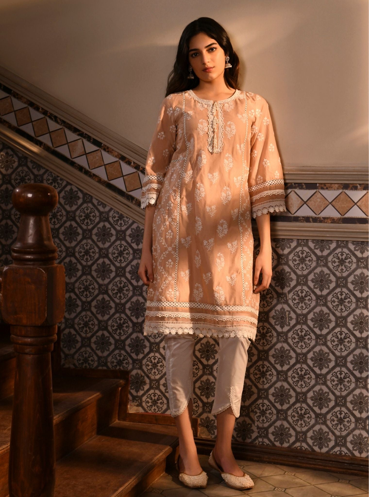 Darya Supima Cotton Beige Kurta Set