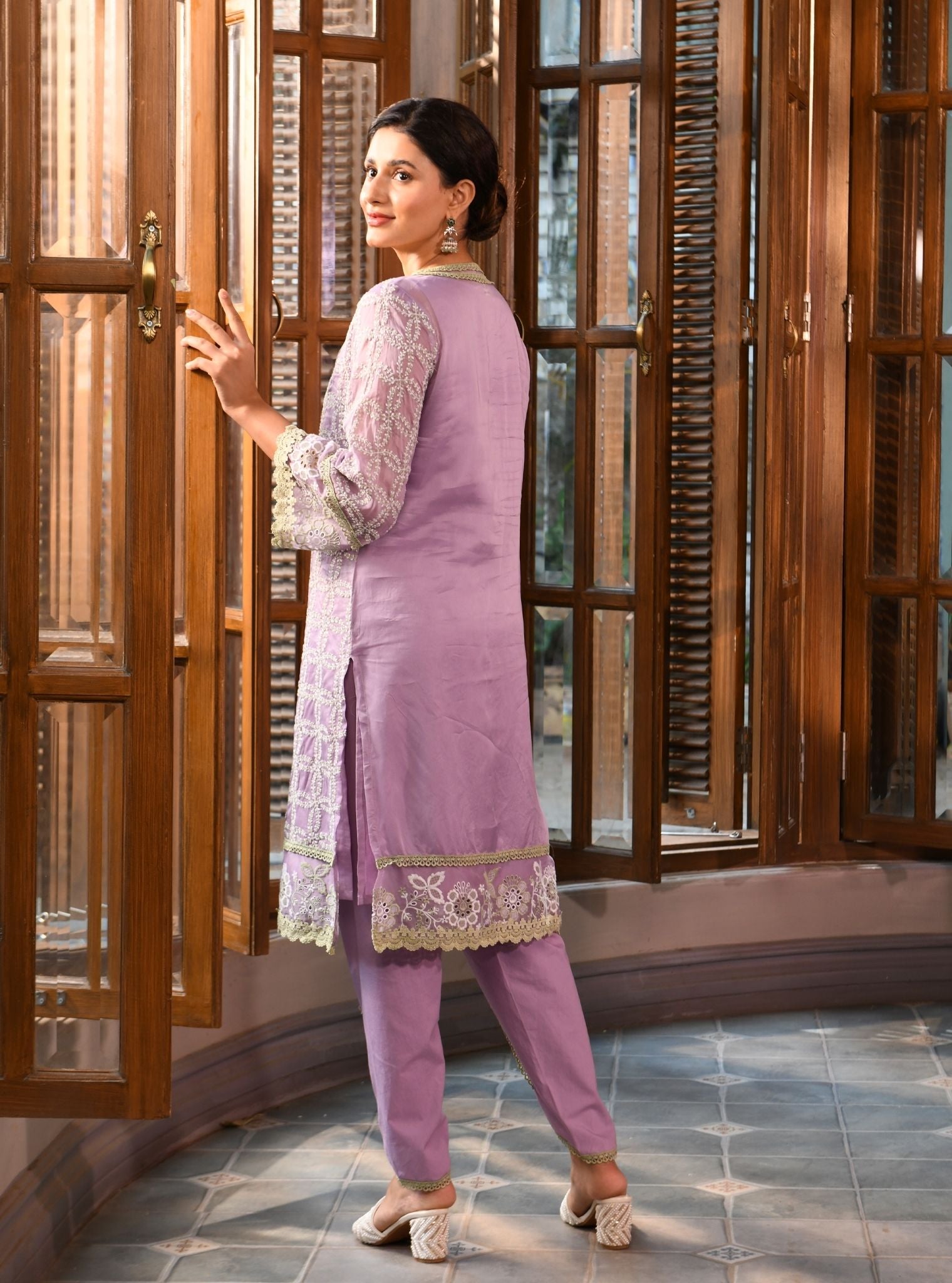 Ayten Organza Lavender Kurta Set