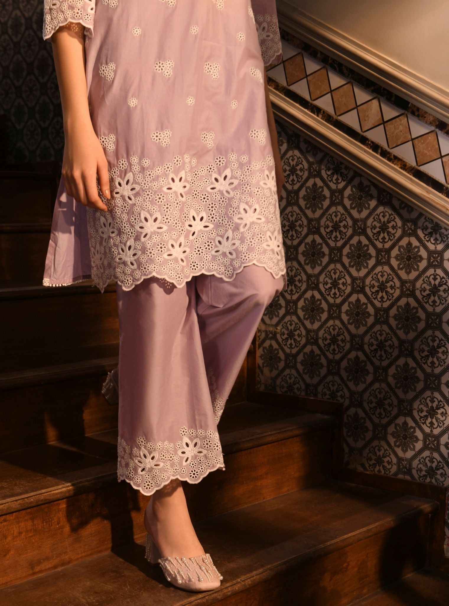 Effat Supima Cotton Lilac Kurta Set