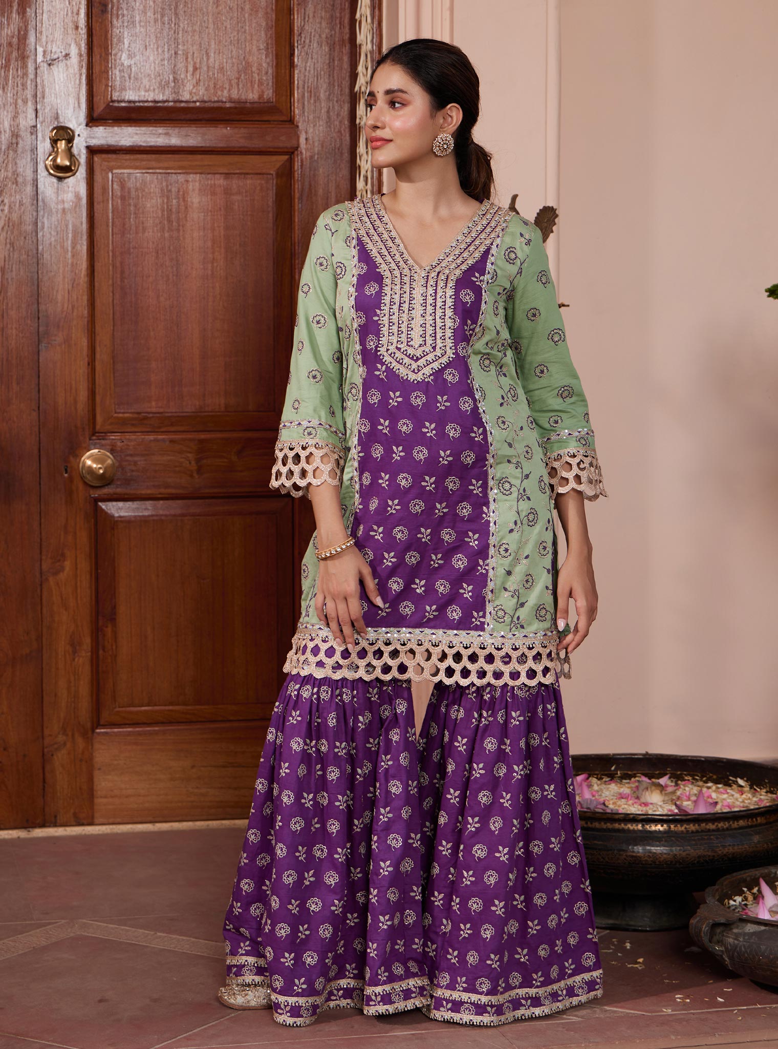 Pravi Pima Green Kurta Set