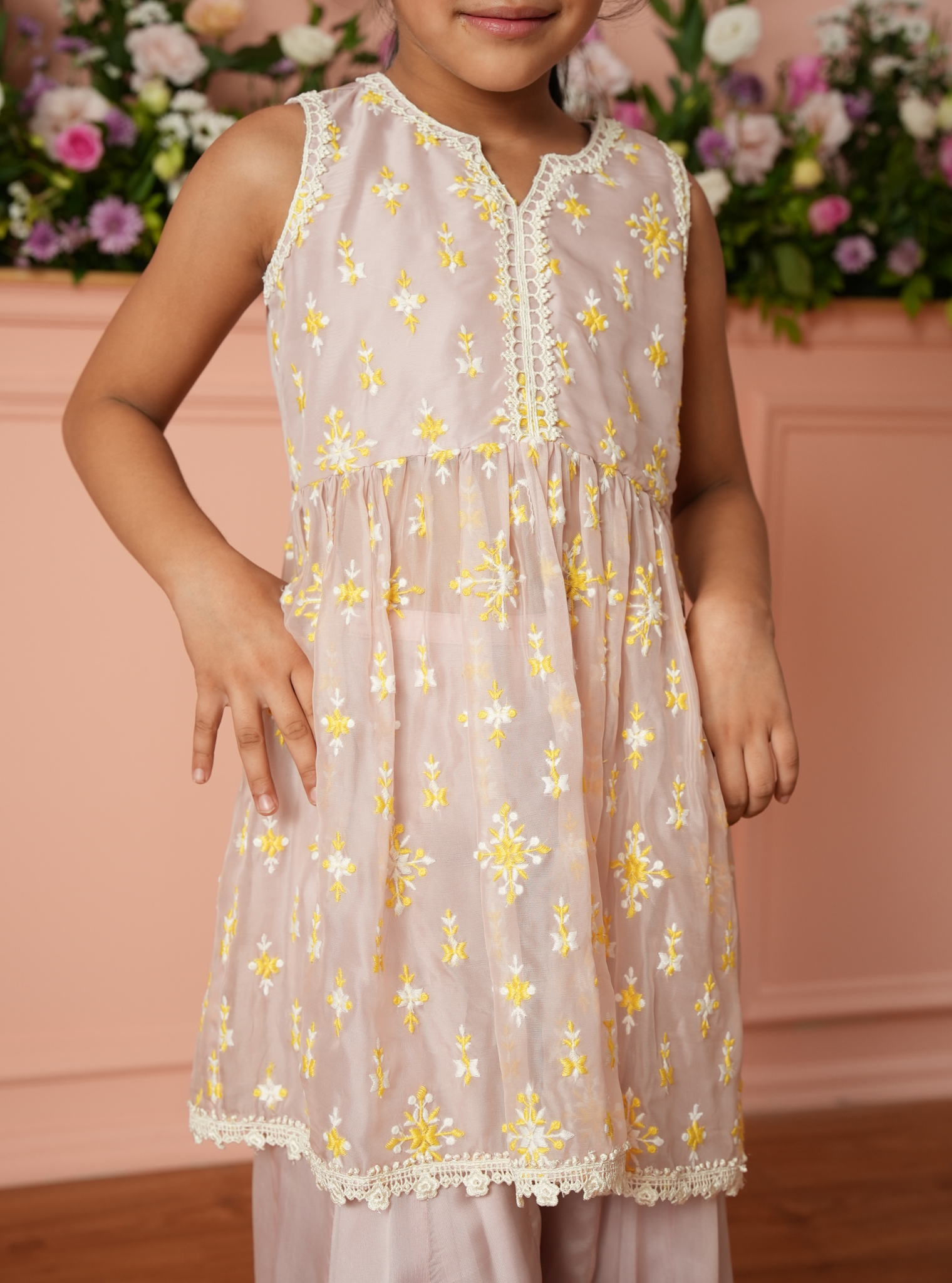 Averine Organza Dusty Pink Kurta Set