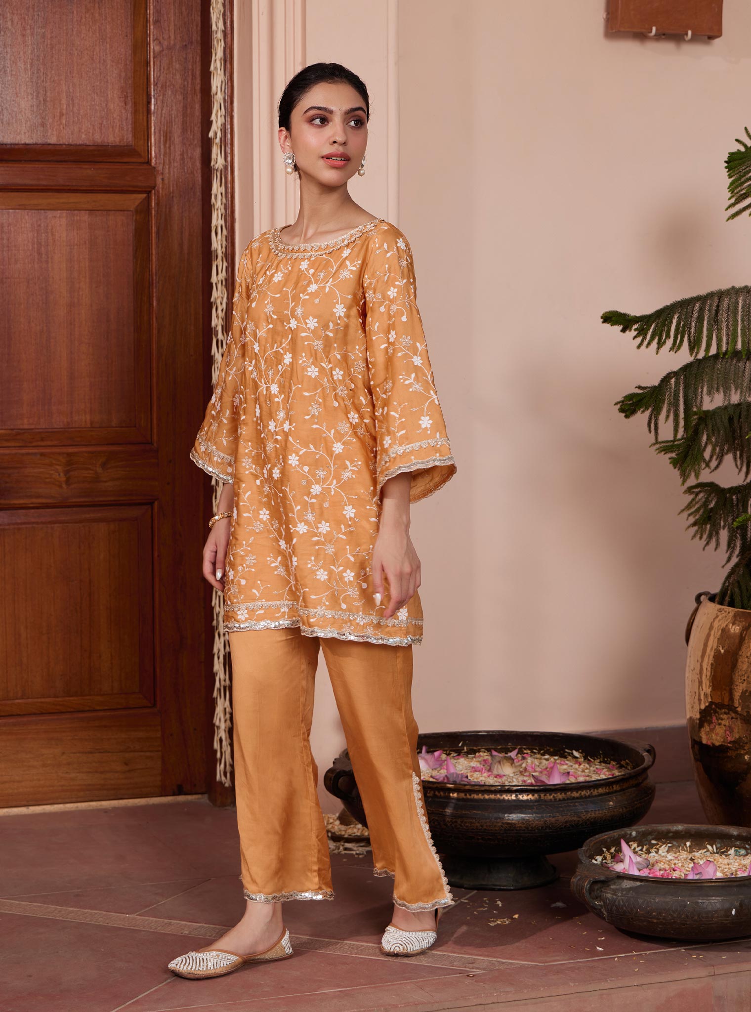 Lira Cupro Orange Co-ord Set