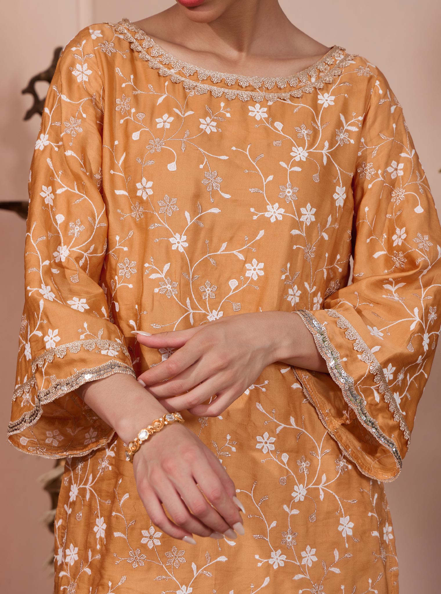 Lira Cupro Orange Co-ord Set