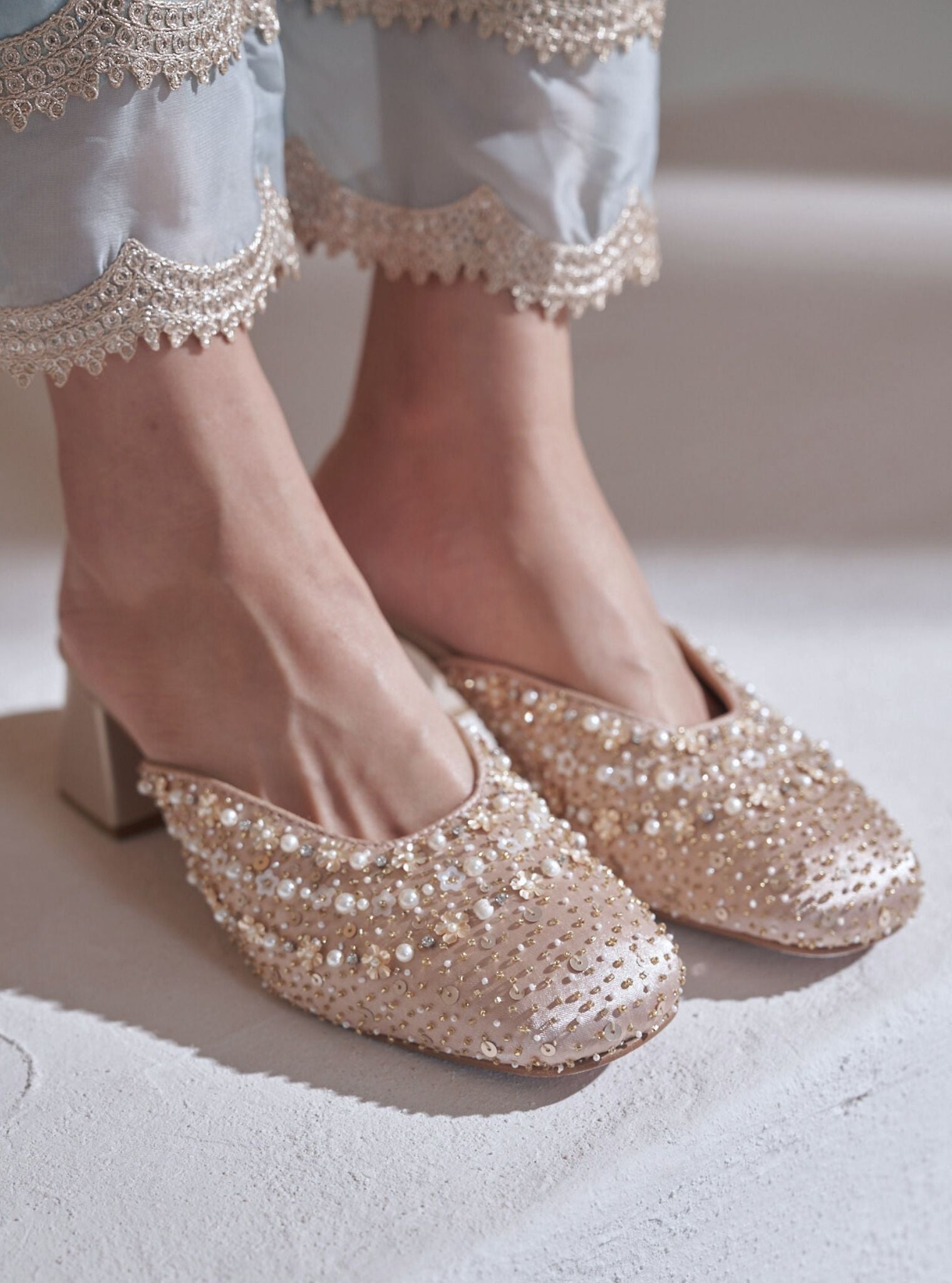 Samara Rose Gold Vegan Mule Heel