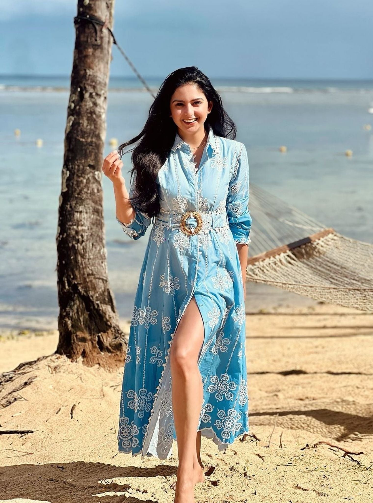Meg Ombre Supima Cotton Blue Dress