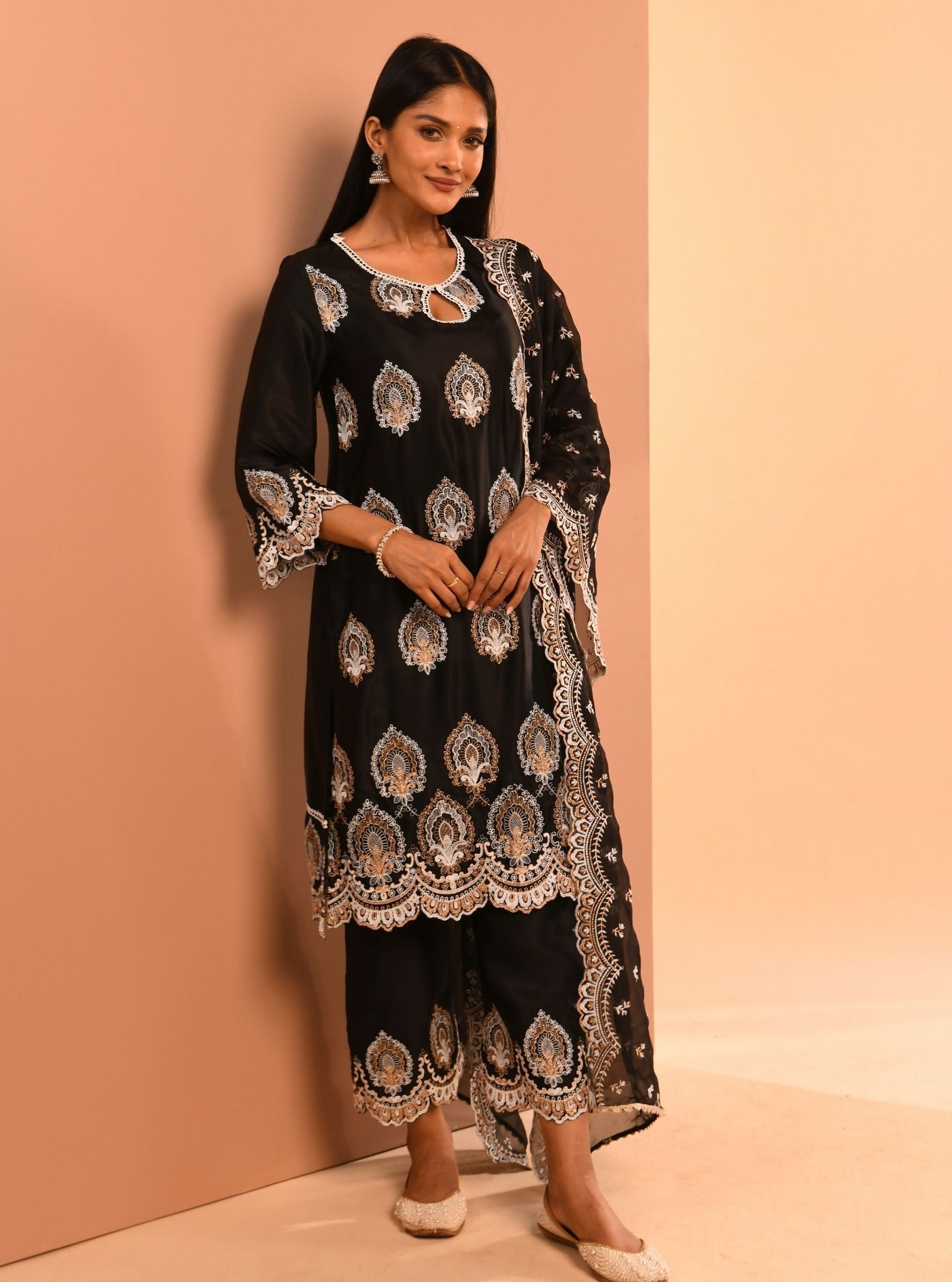 Sydney Cupro Black Kurta Set