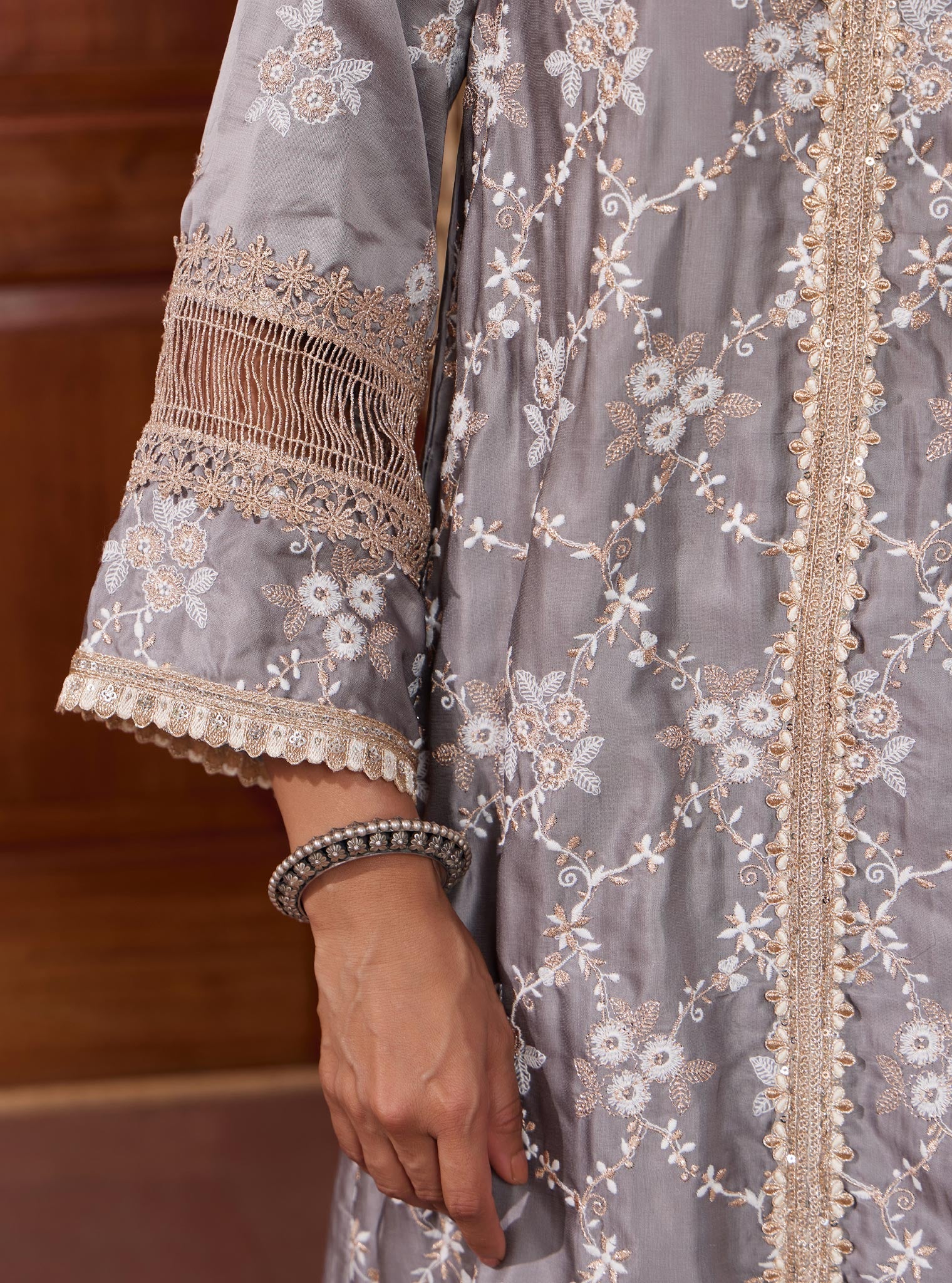 Dvija Cupro Grey Kurta Set