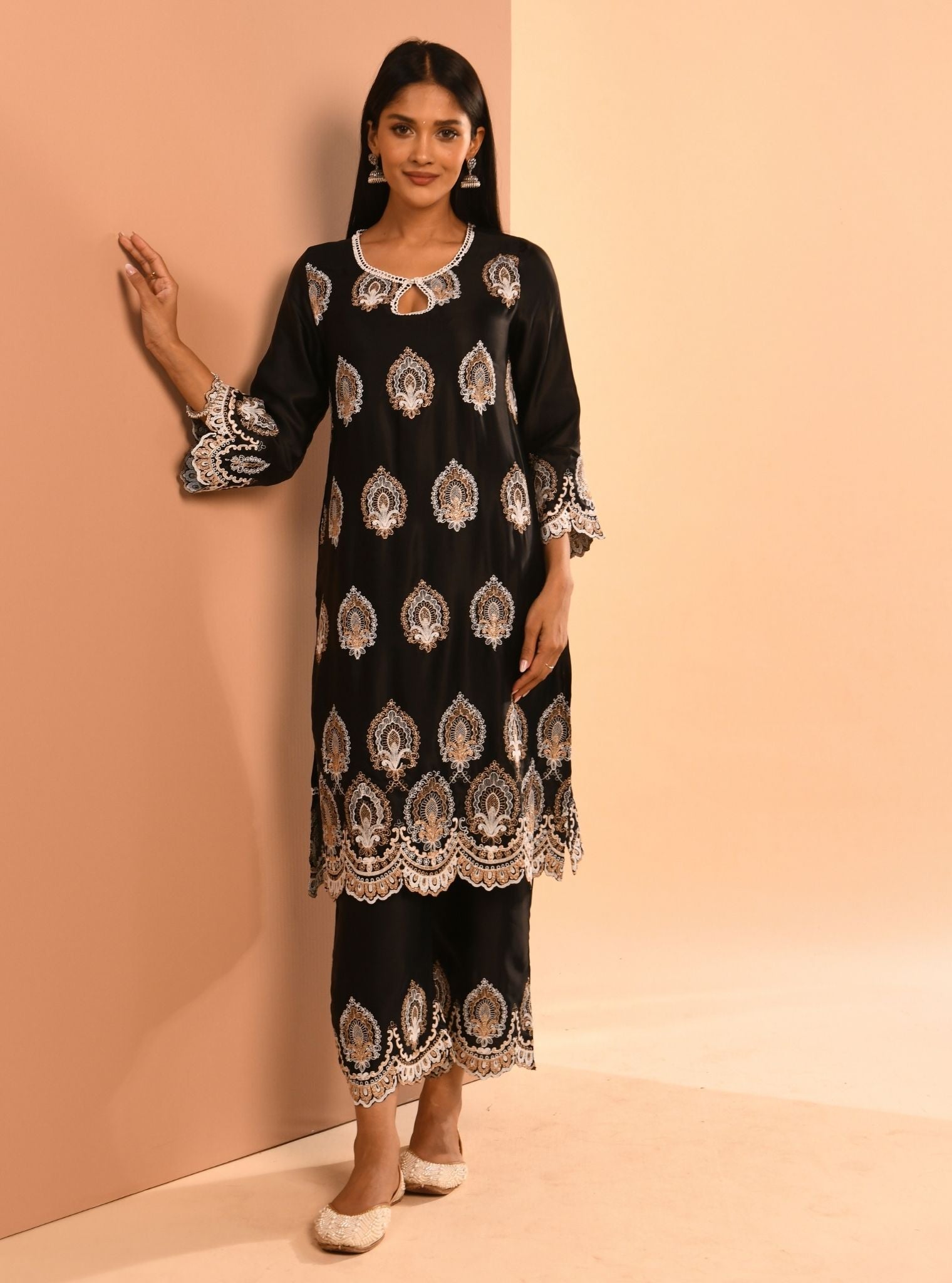 Sydney Cupro Black Kurta Set