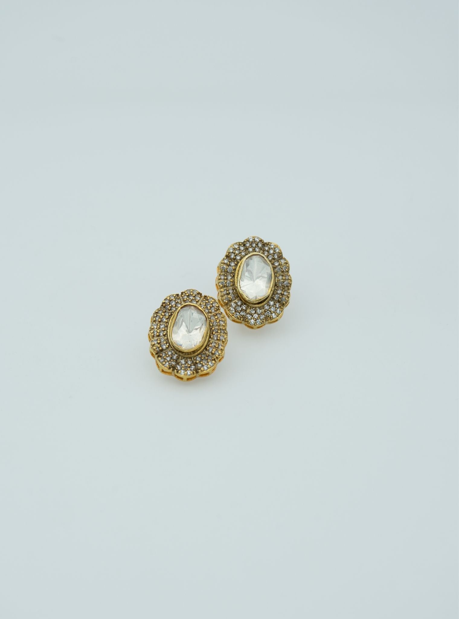 Pure Silver Riva Studs Gold