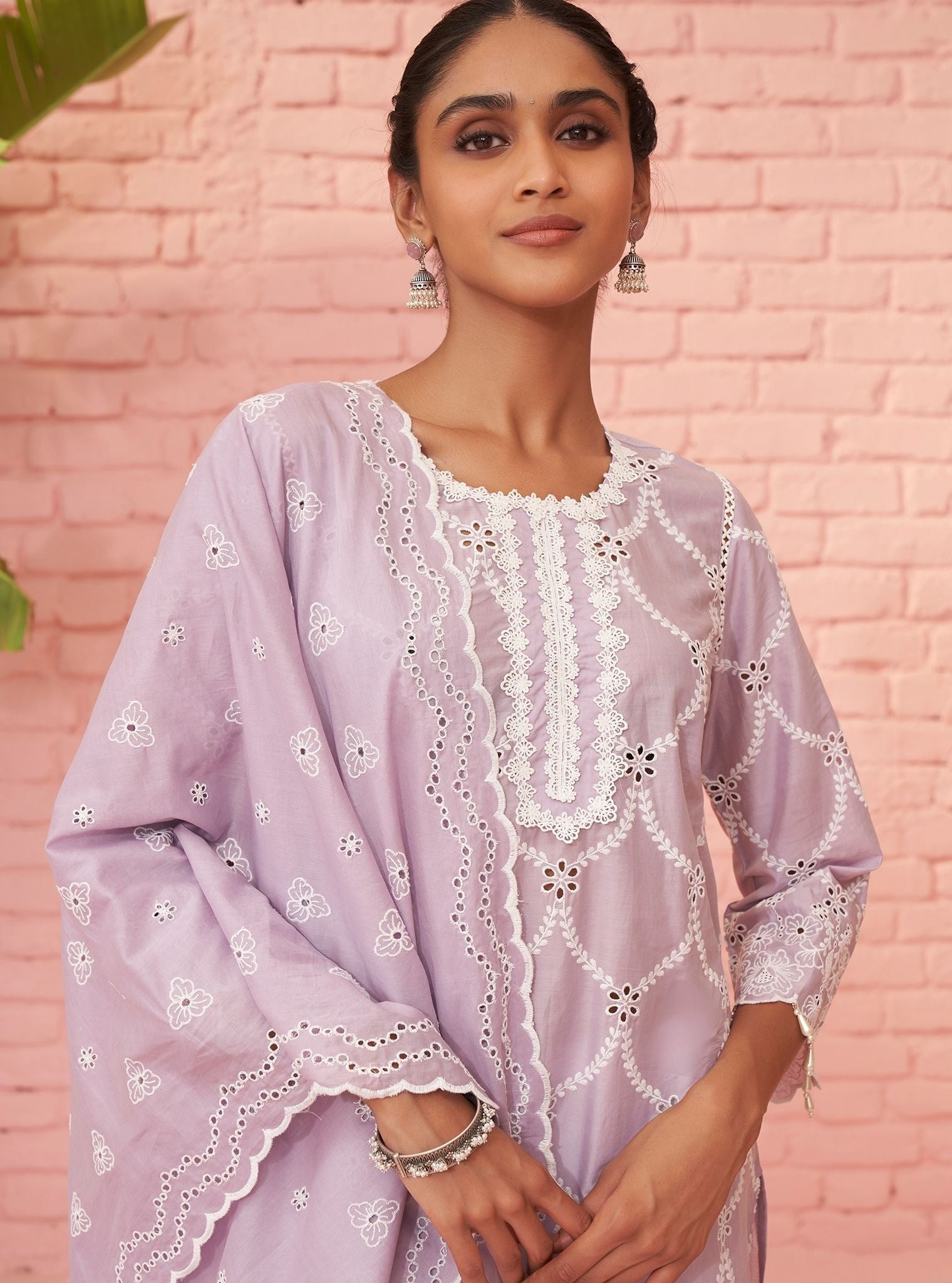 Aashay Supima Cotton Lilac Kurta Set
