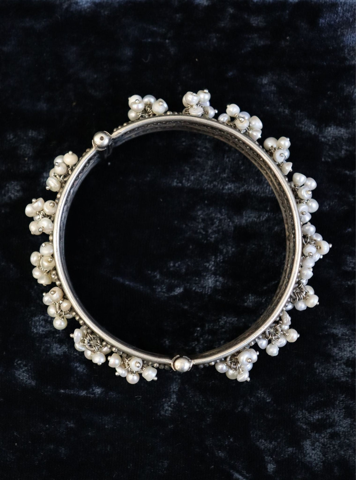Pure Silver Pearl Pancheli Bangle