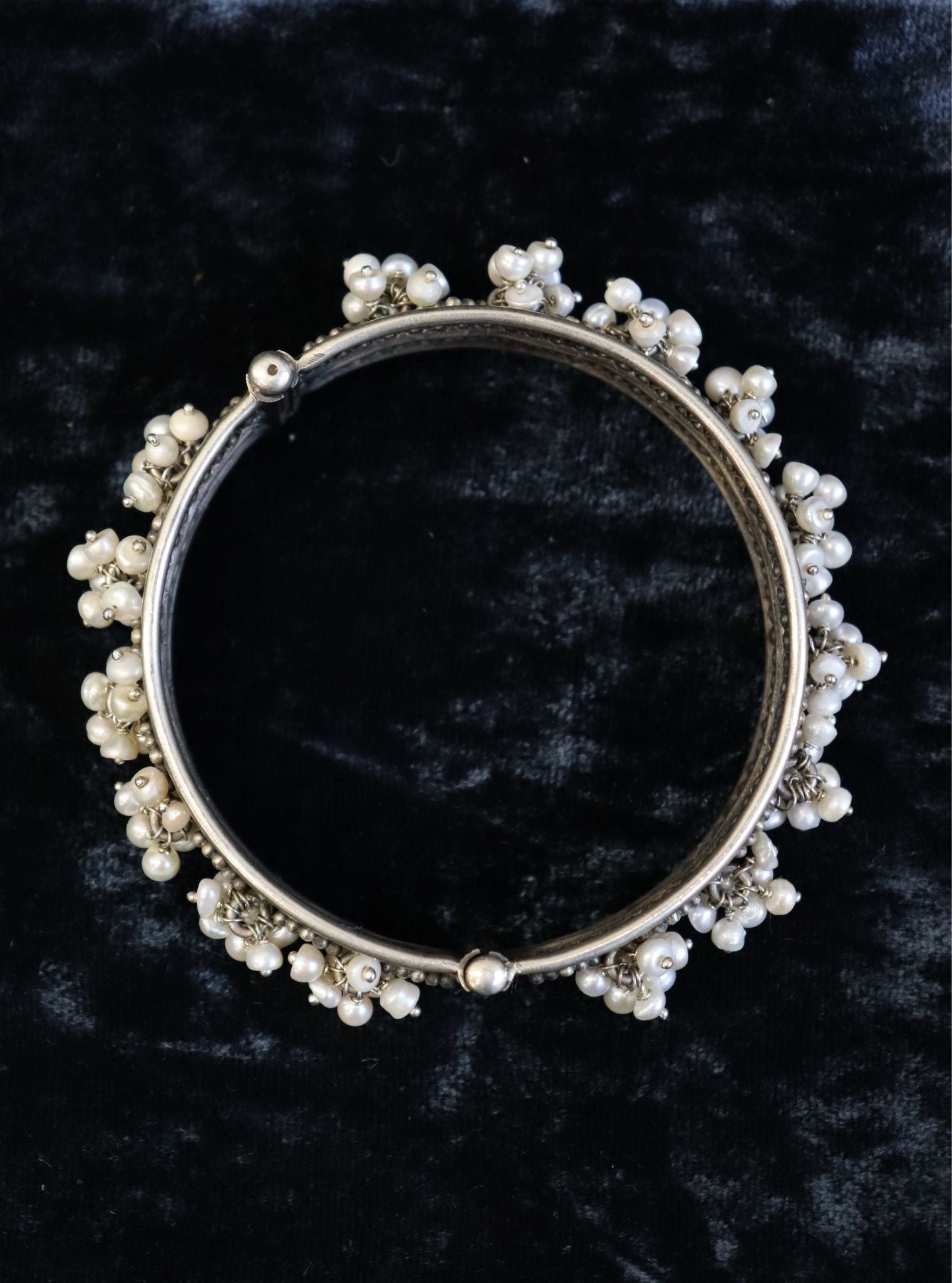 Pure Silver Pearl Pancheli Bangle