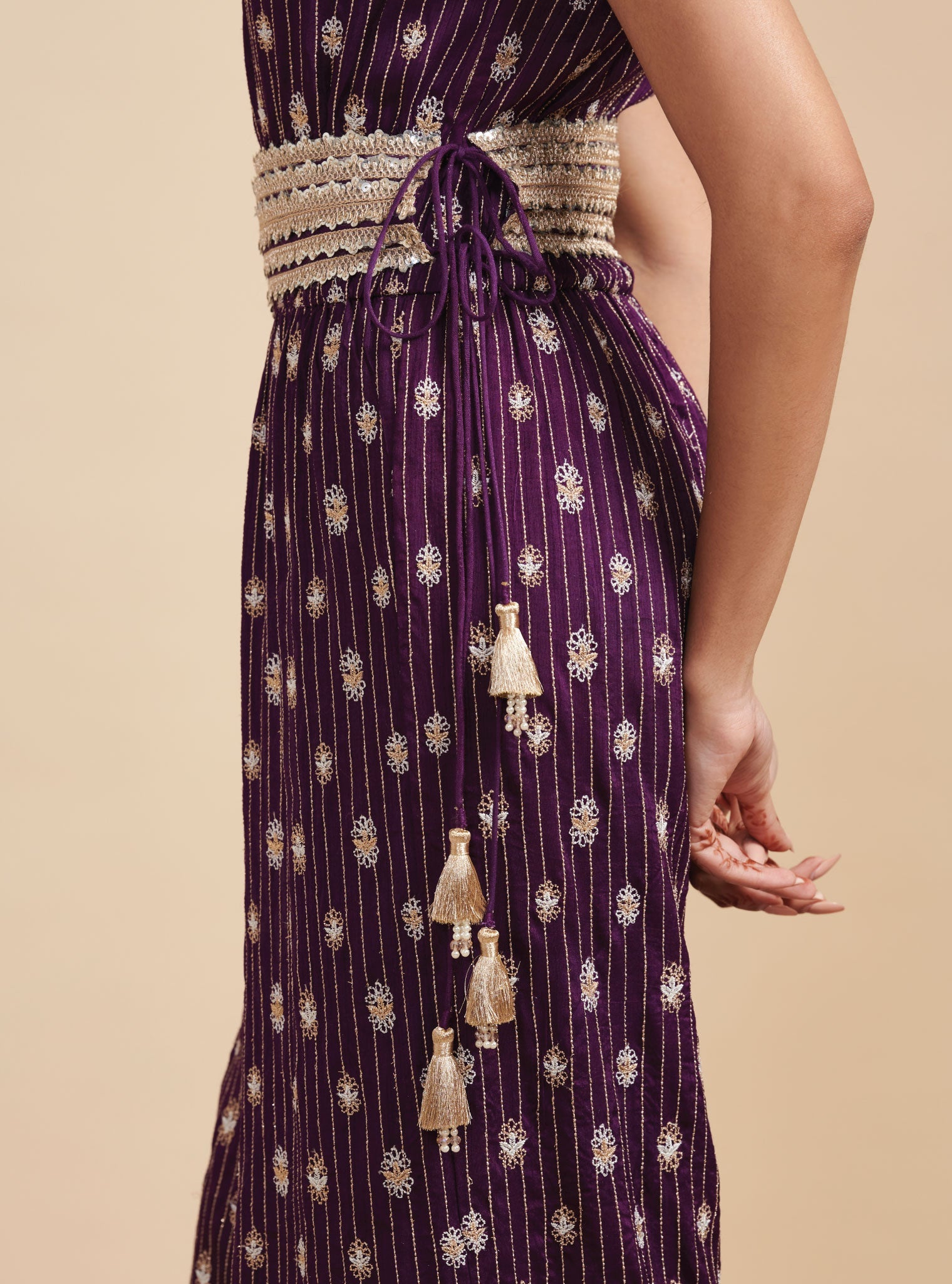 Raabta Silk Purple Jumpsuit