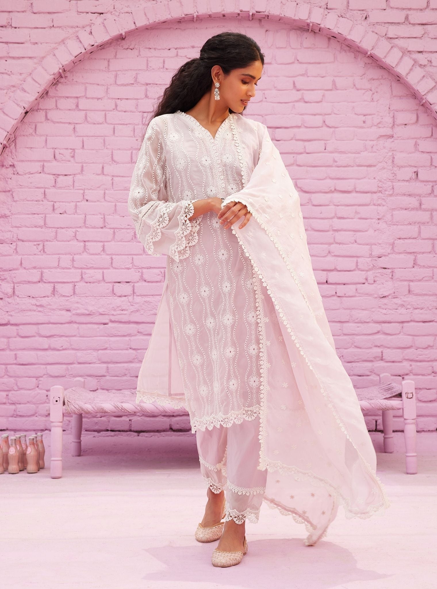 Izetta Organza Dusty Pink Kurta Set