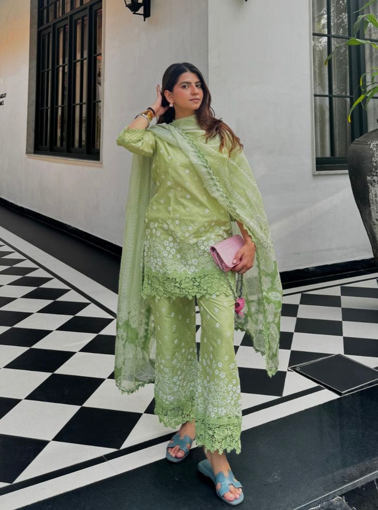 Amiya Supima Cotton Light Green Kurta Set