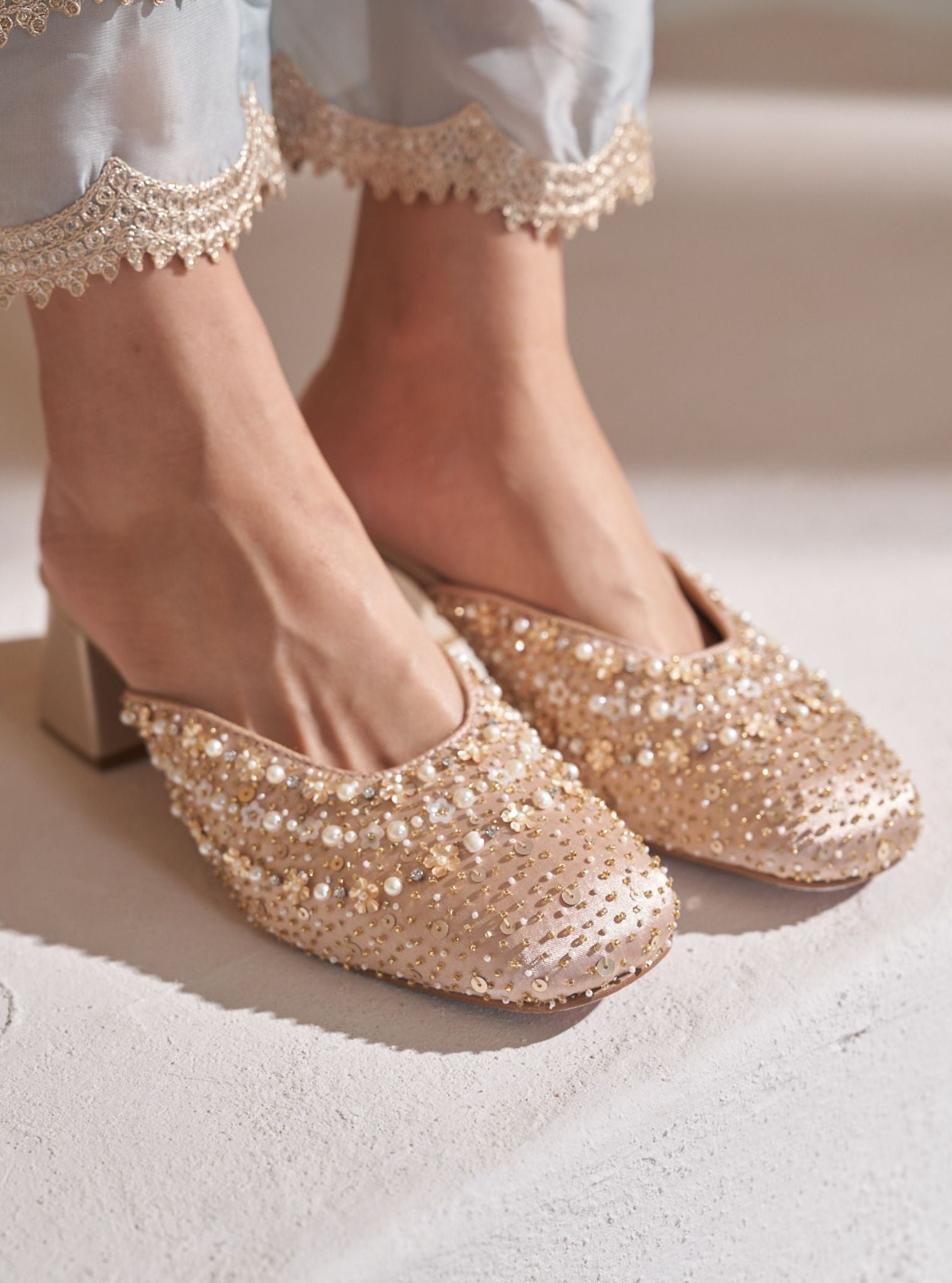 Samara Rose Gold Vegan Mule Heel