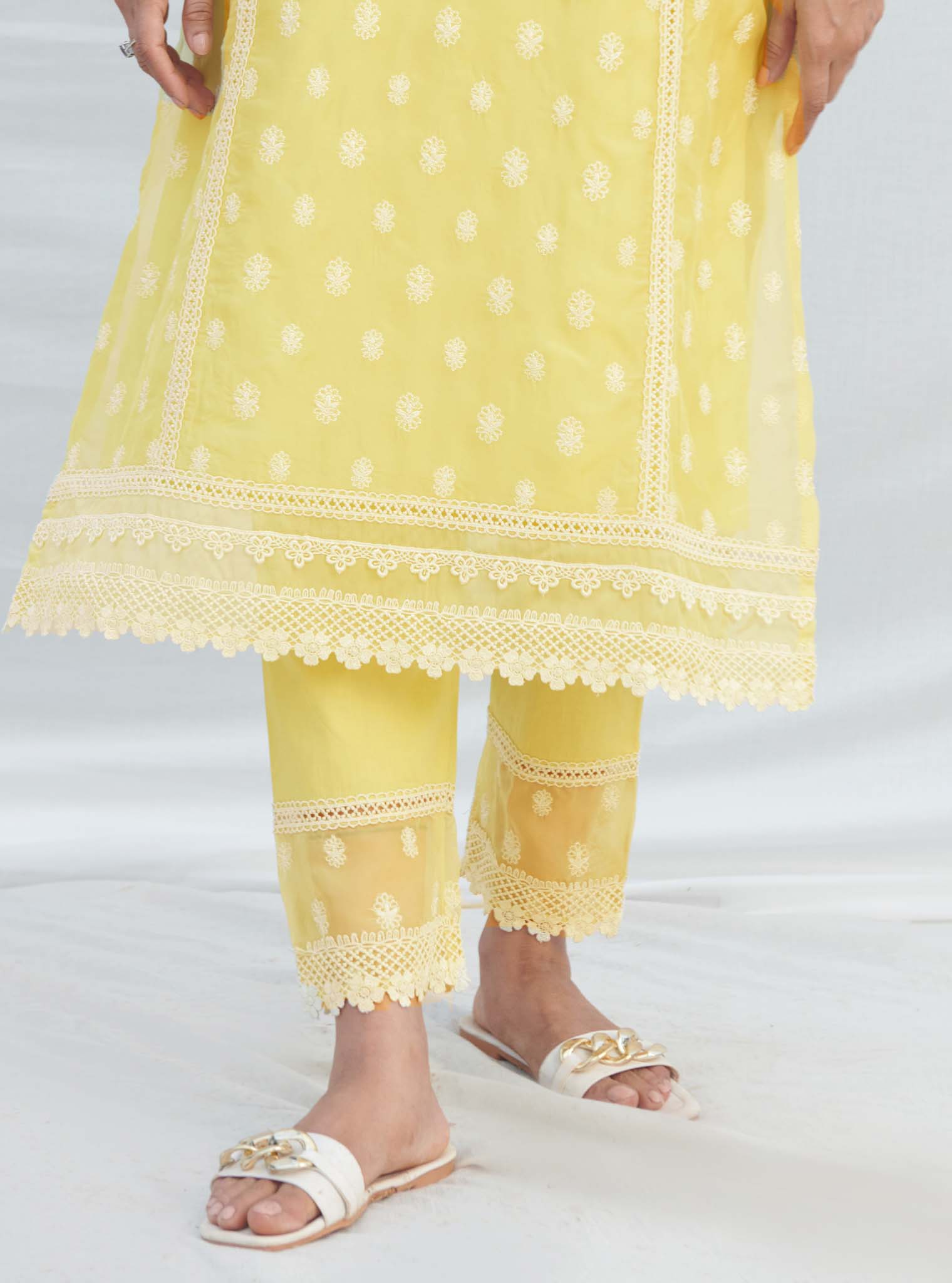 Jankia Organza Yellow Kurta Set