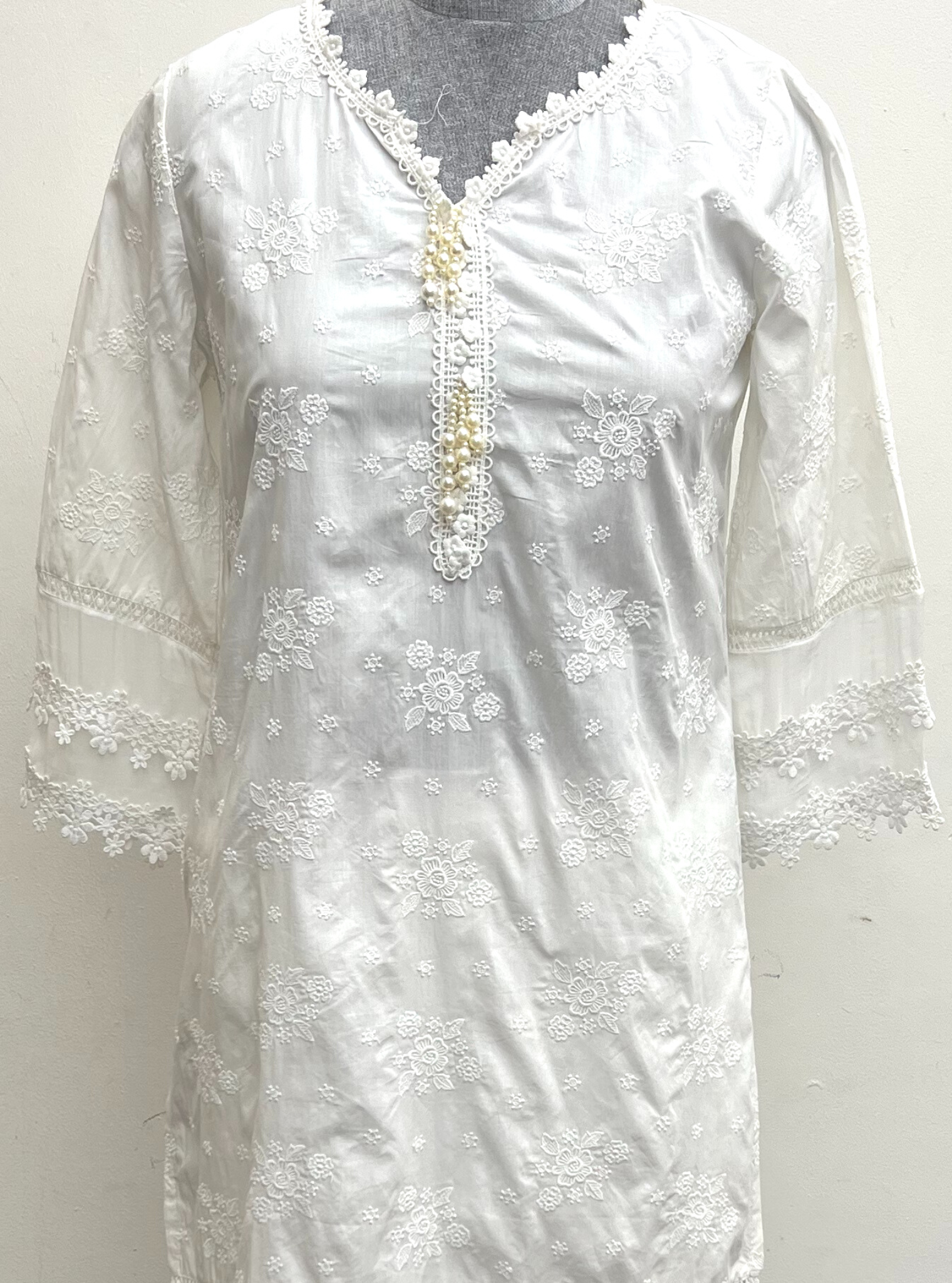 Mulmul Supima Cotton Emmie White kurta