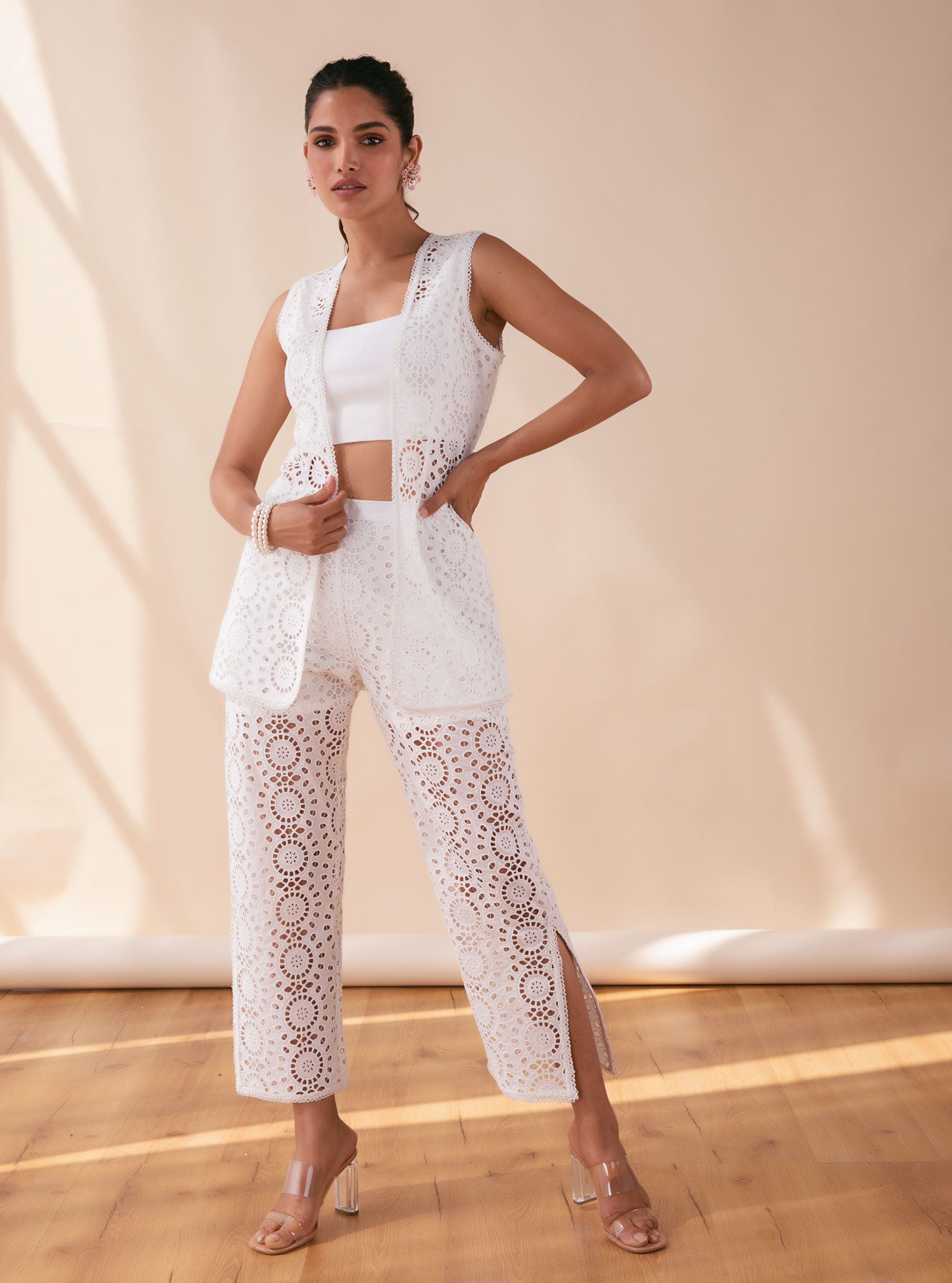 Willow Supima Cotton White Top with Pant Set