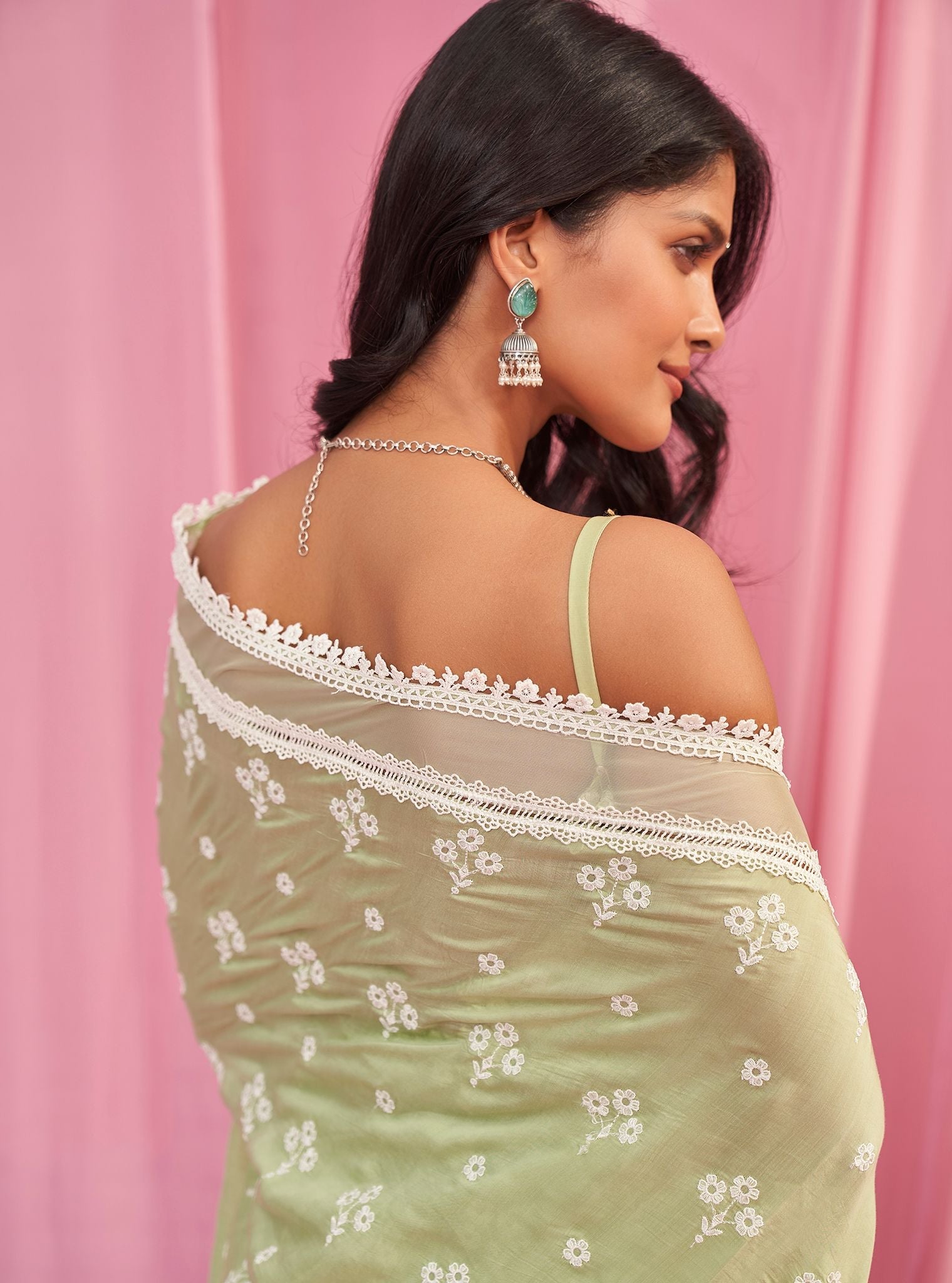 Annika Silk Light Green Saree