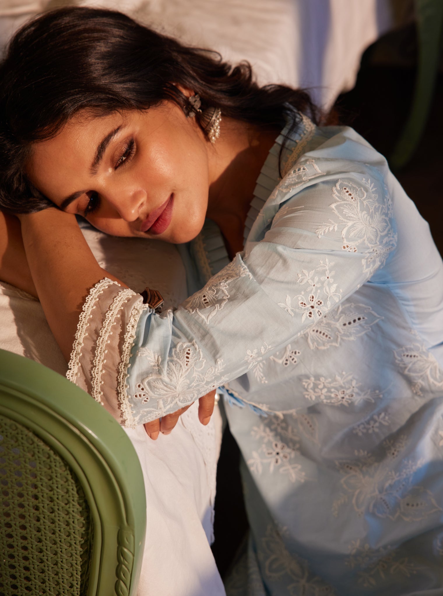 Verlem Supima Cotton Blue Kurta Set