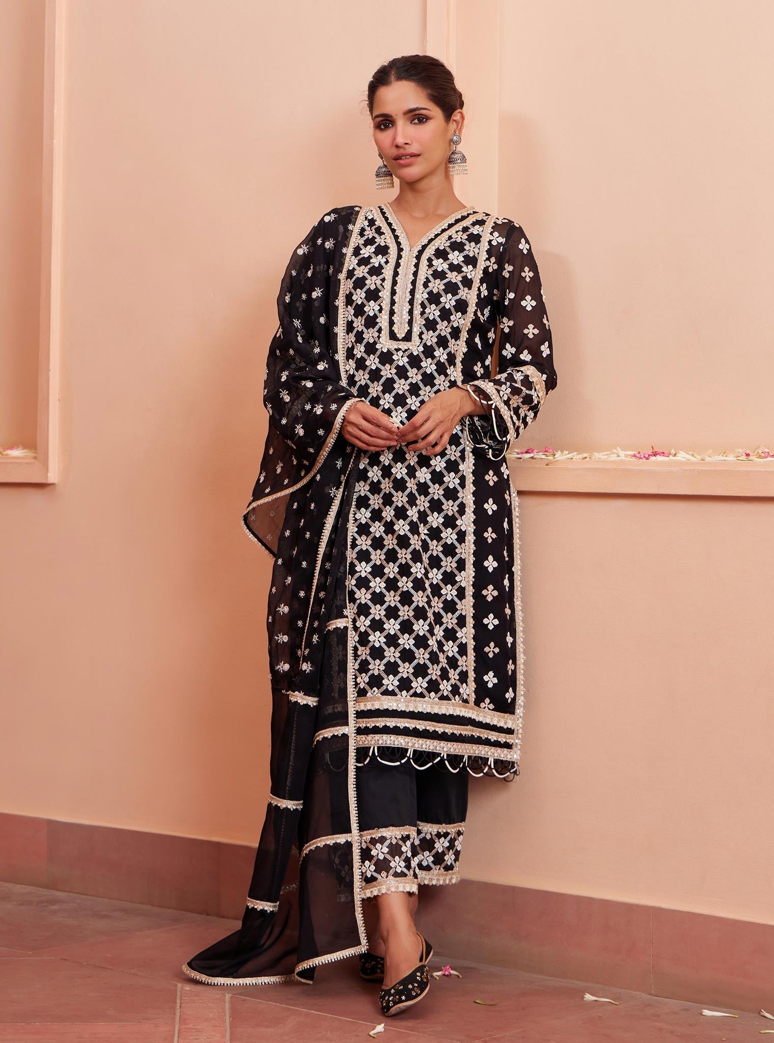 Citra Organza Black Kurta Set