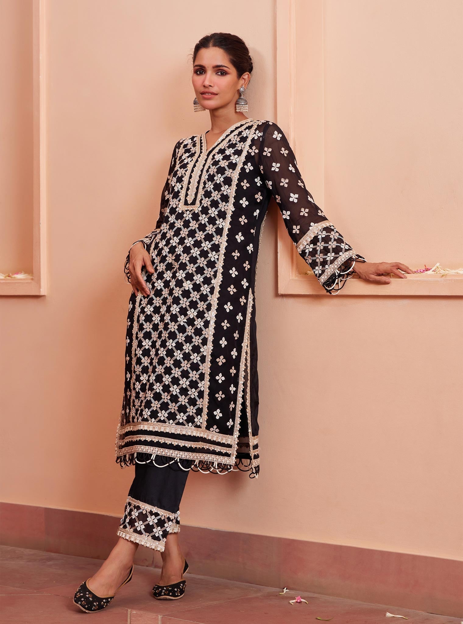 Citra Organza Black Kurta Set