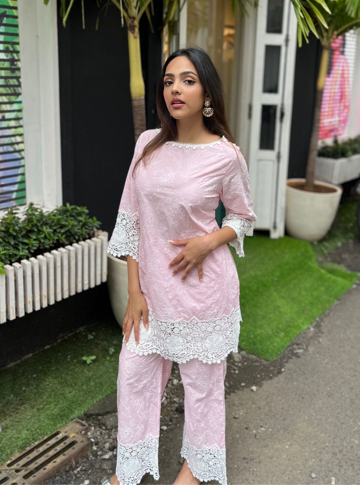 Ensley Supima Cotton Pink Kurta Set