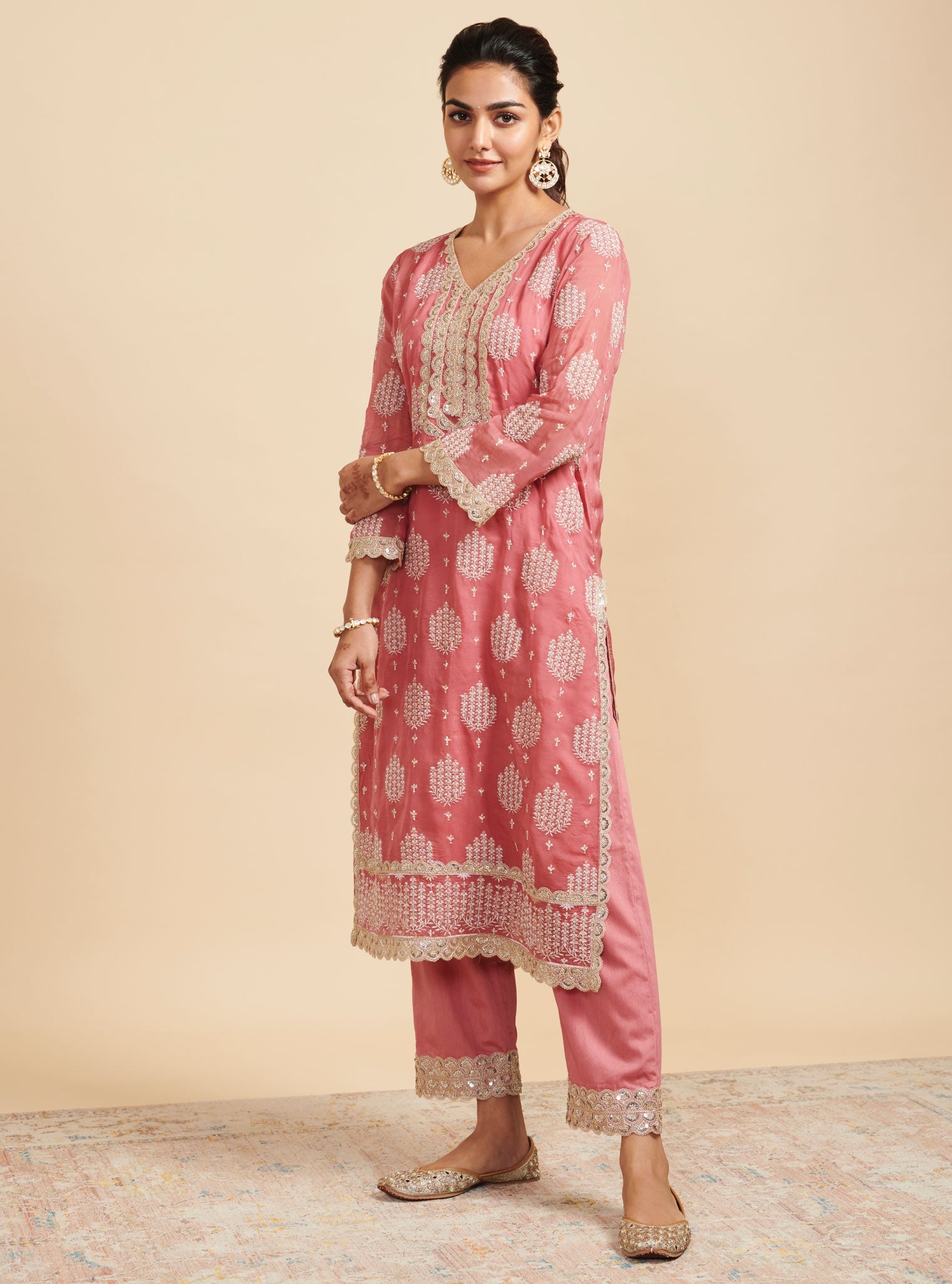 Shagna Organza Mauve Kurta Set